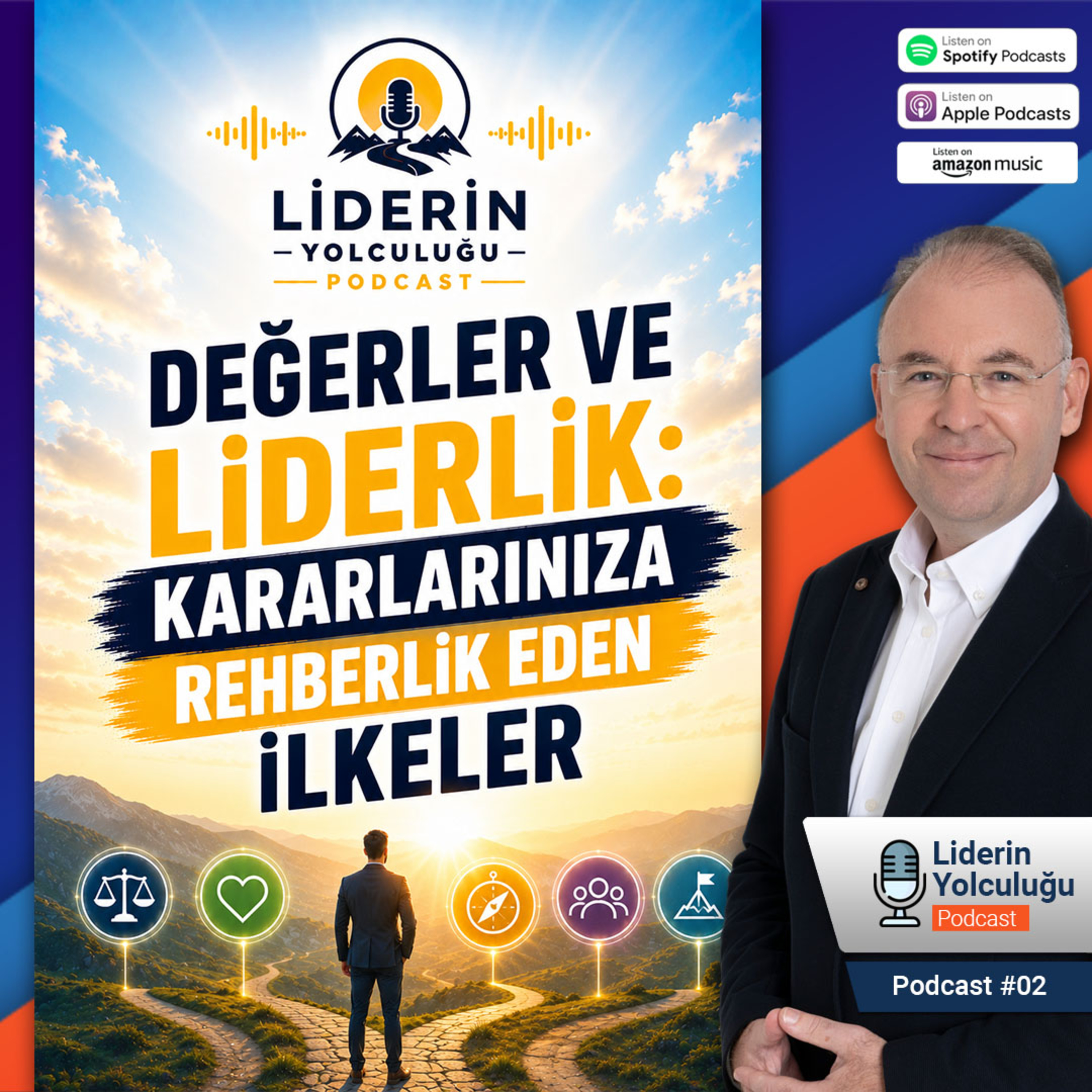 Liderin Yolculuğu #02 - Değerler ve Liderlik: Kararlarınıza Rehberlik Eden İlkeler episode artwork