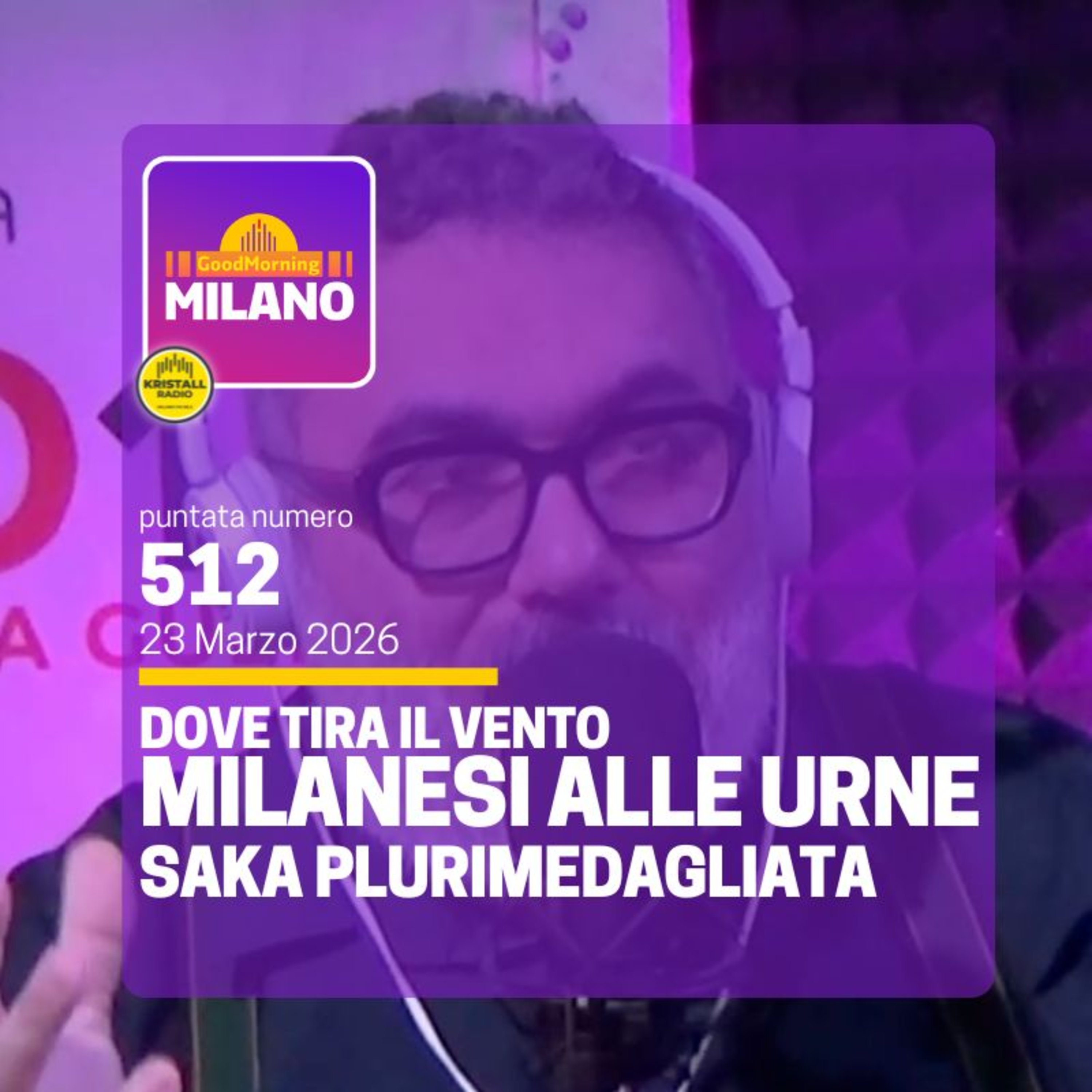 Ep. 512, 23 marzo. Il Meteo della settimana, Milanesi alle Urne, Saka Plurimedagliata.