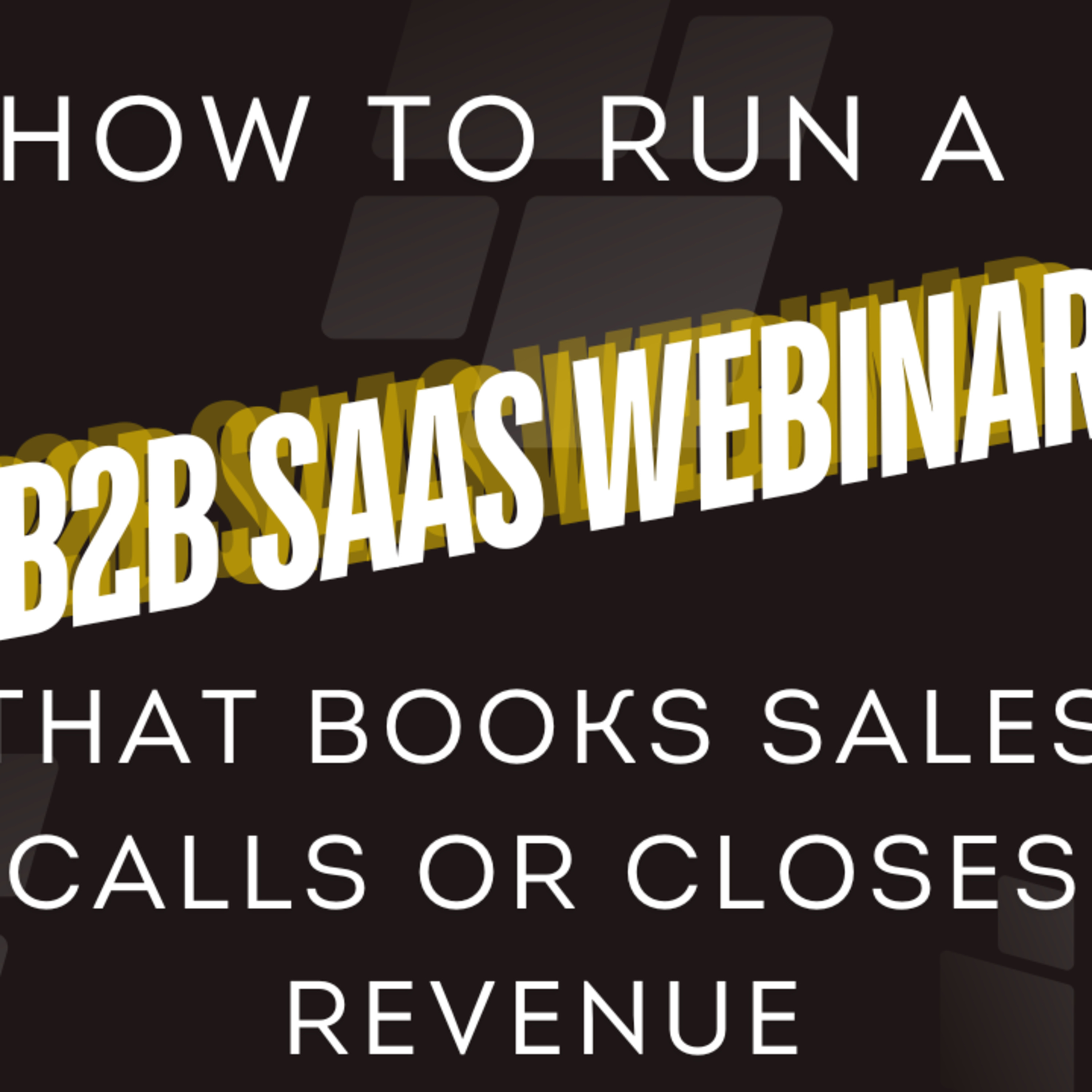 13 - How to Run a B2B SaaS Webinar That Books Sales Calls or Closes Revenue episode artwork