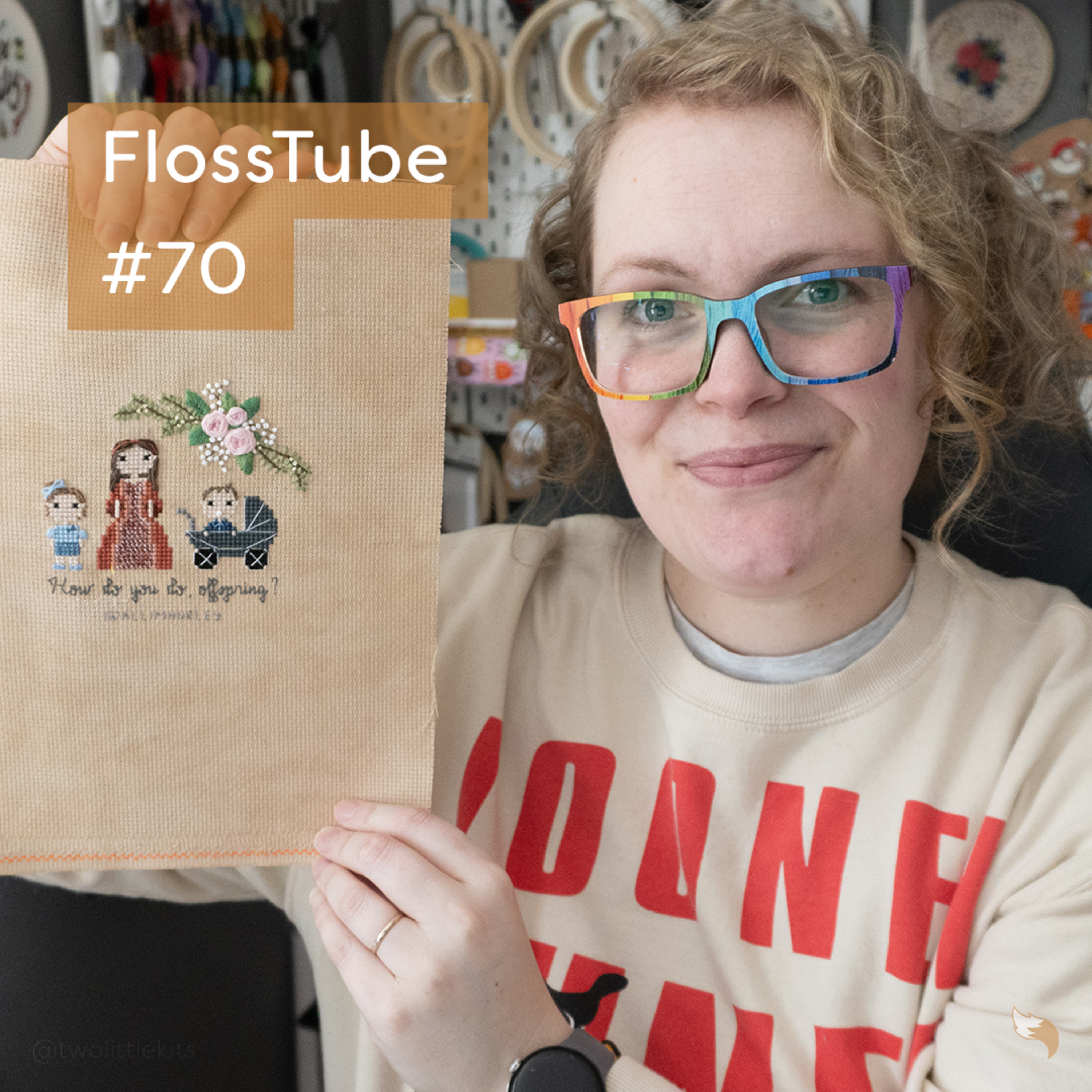 FlossTube #70 - It's been a while; a finished stitch people portrait! episode artwork