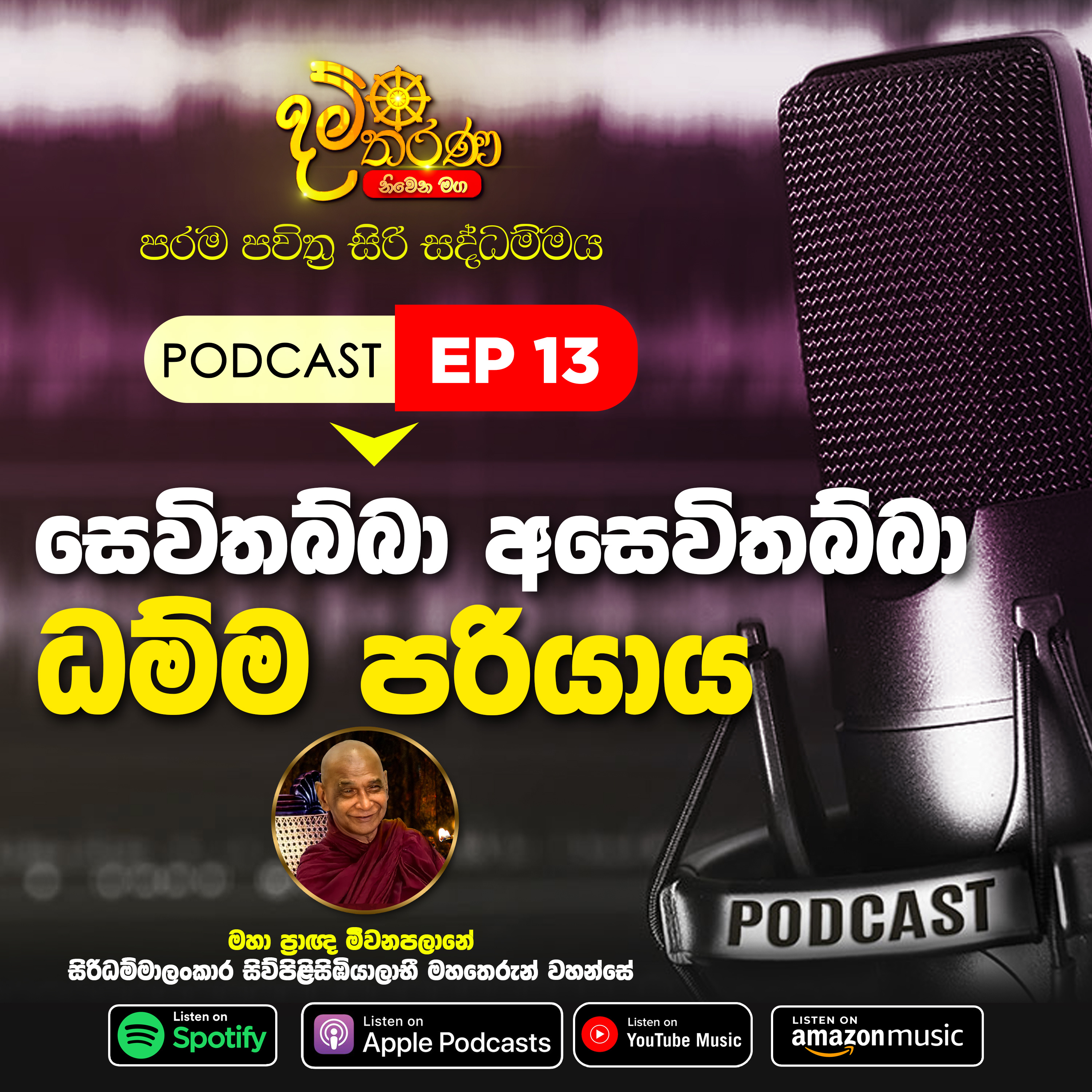 13 - සෙවිතබ්බා අසෙවිතබ්බා ධම්ම පරියාය episode artwork