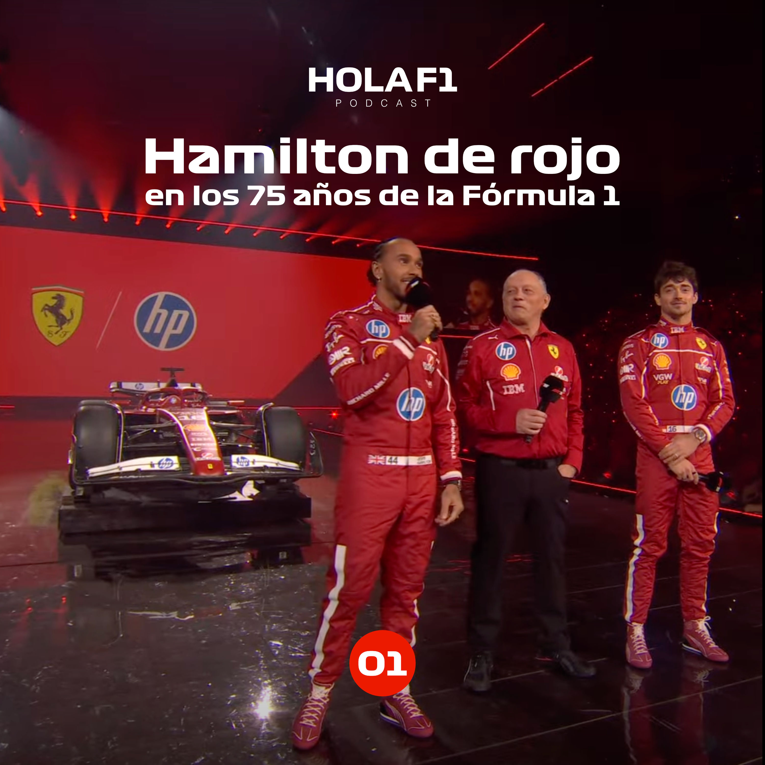 Hamilton de rojo en los 75 años de la Fórmula 1 episode artwork