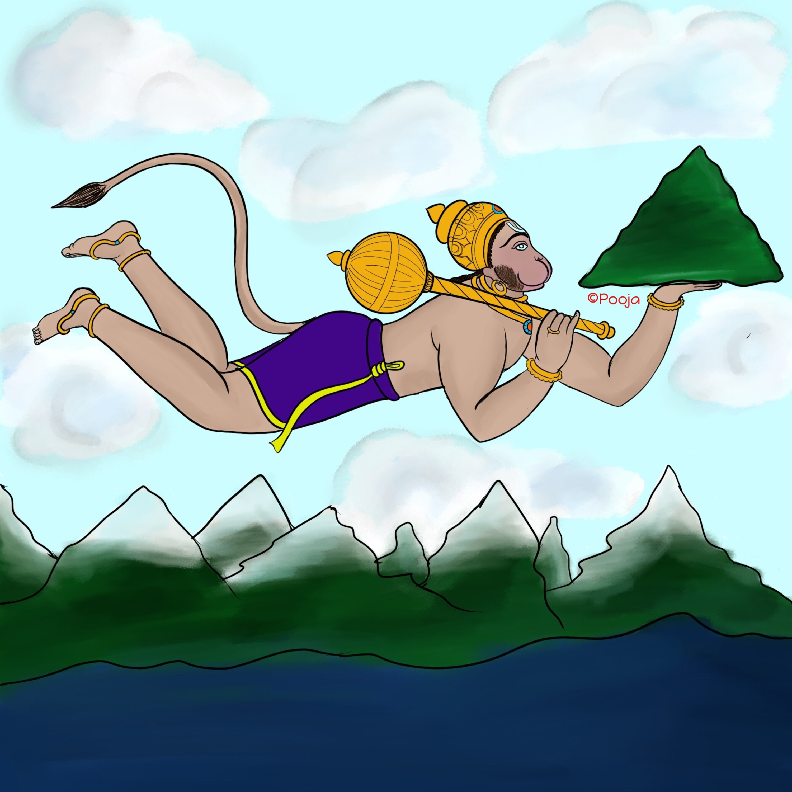 Hanuman's Incredible Strength! Lifting Sanjeevani herb Mountain | Ramayana Story