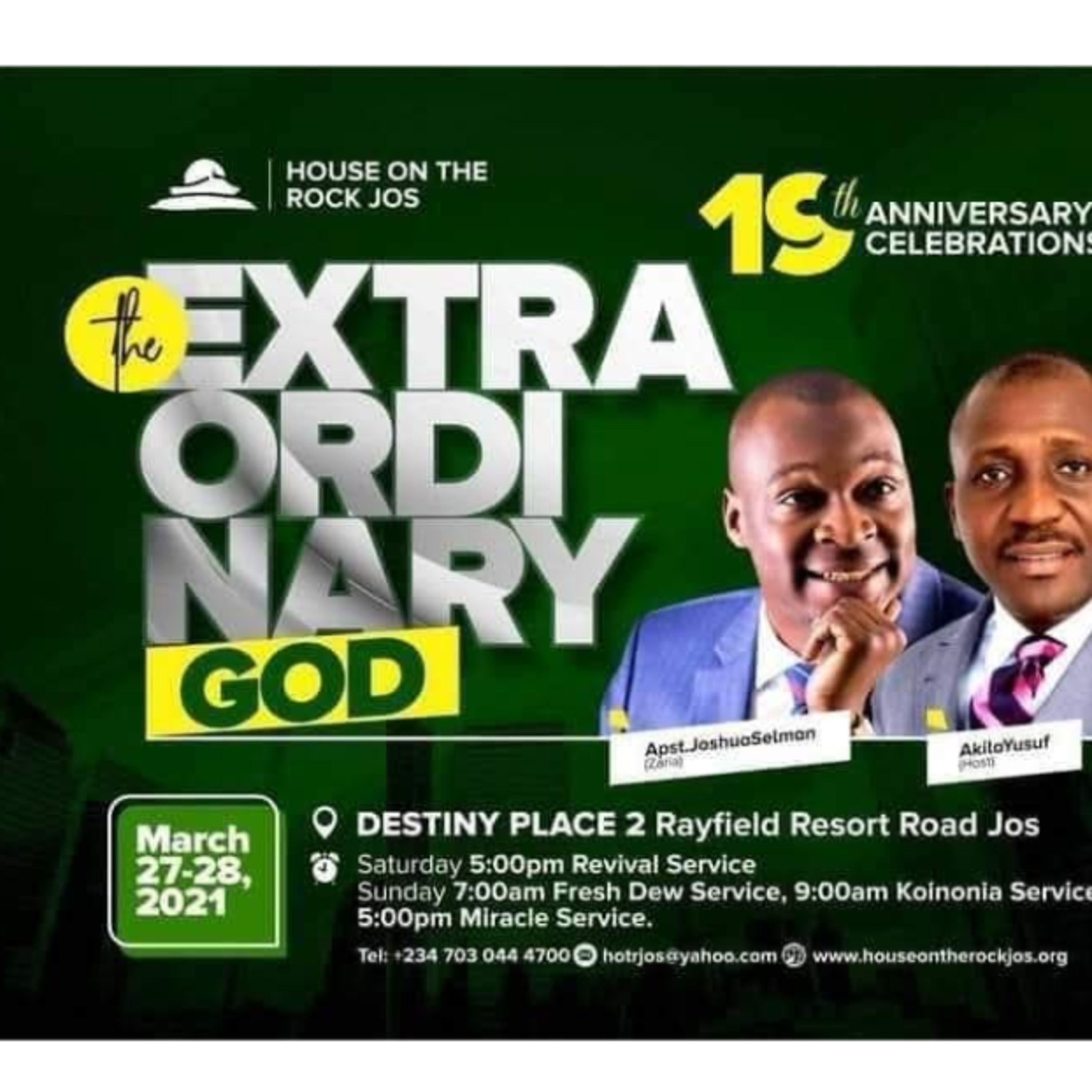 ENCOUNTER WITH THE WORD (HOTR JOS) WITH APOSTLE JOSHUA SELMAN (MARCH 2021)