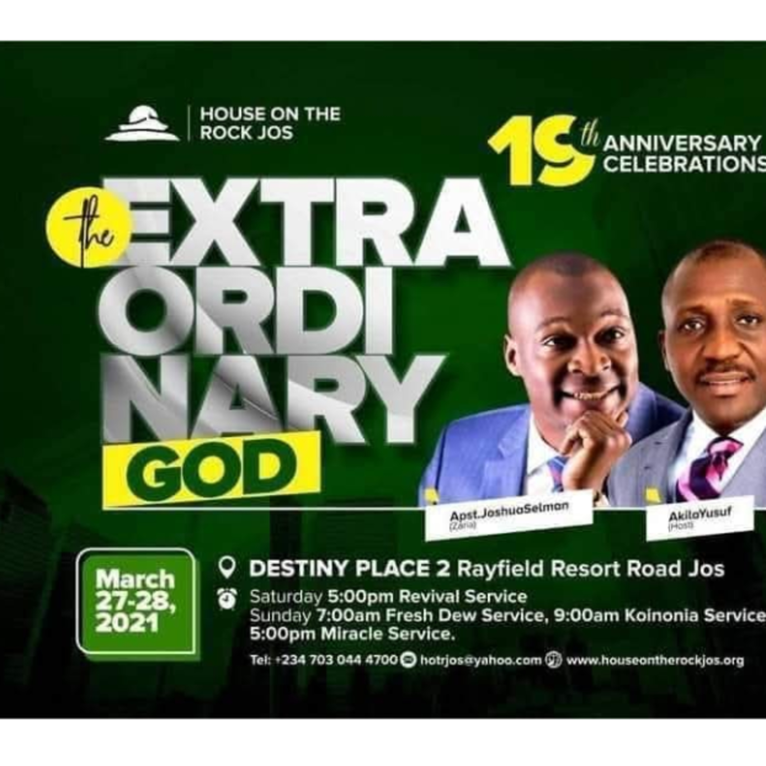 MIRACLE SERVICE (HOTR JOS) WITH APOSTLE JOSHUA SELMAN (MARCH 2021)