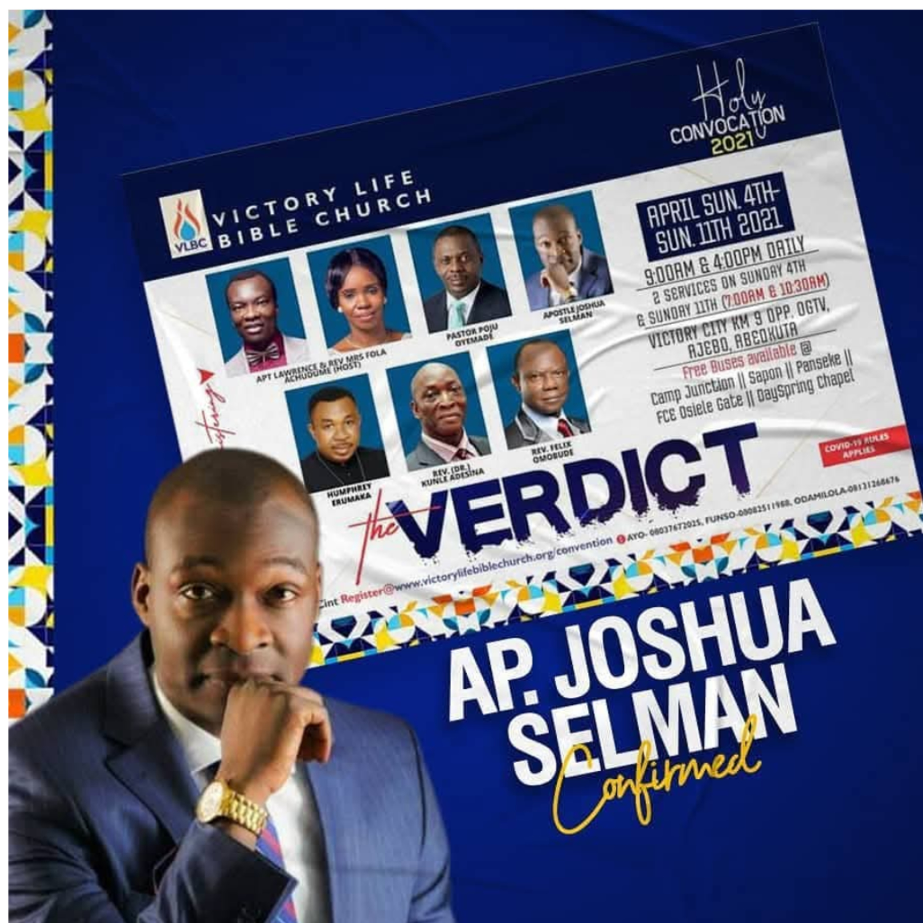 SPECIAL MINISTER'S SESSION (THE VERDICT 2021) VBLC WITH APOSTLE JOSHUA SELMAN 07.04.2021