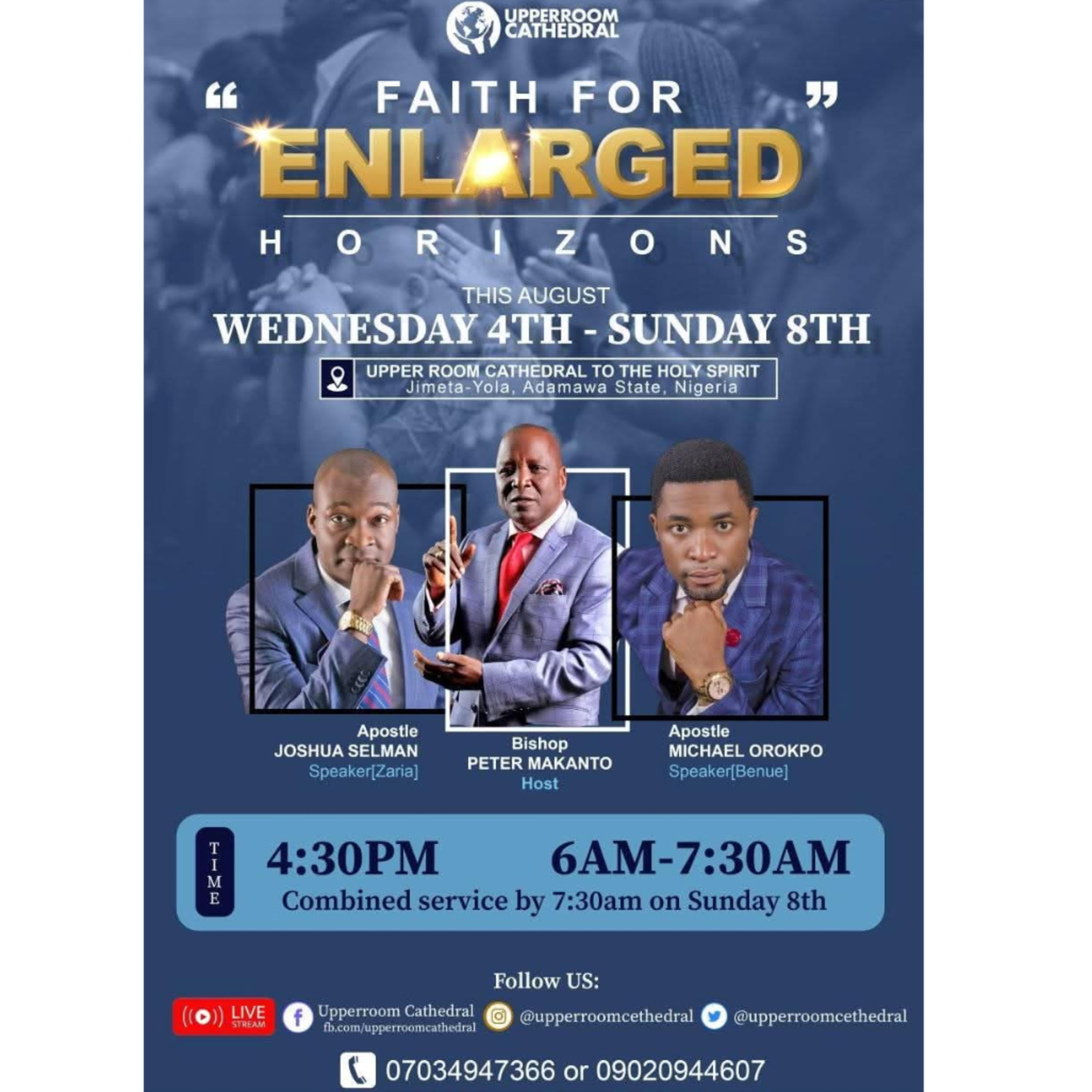 FAITH FOR ENLARGED HORIZONS DAY 1 (UPPERROOM CATHEDRAL YOLA) WITH APOSTLE JOSHUA SELMAN 04.08.2021