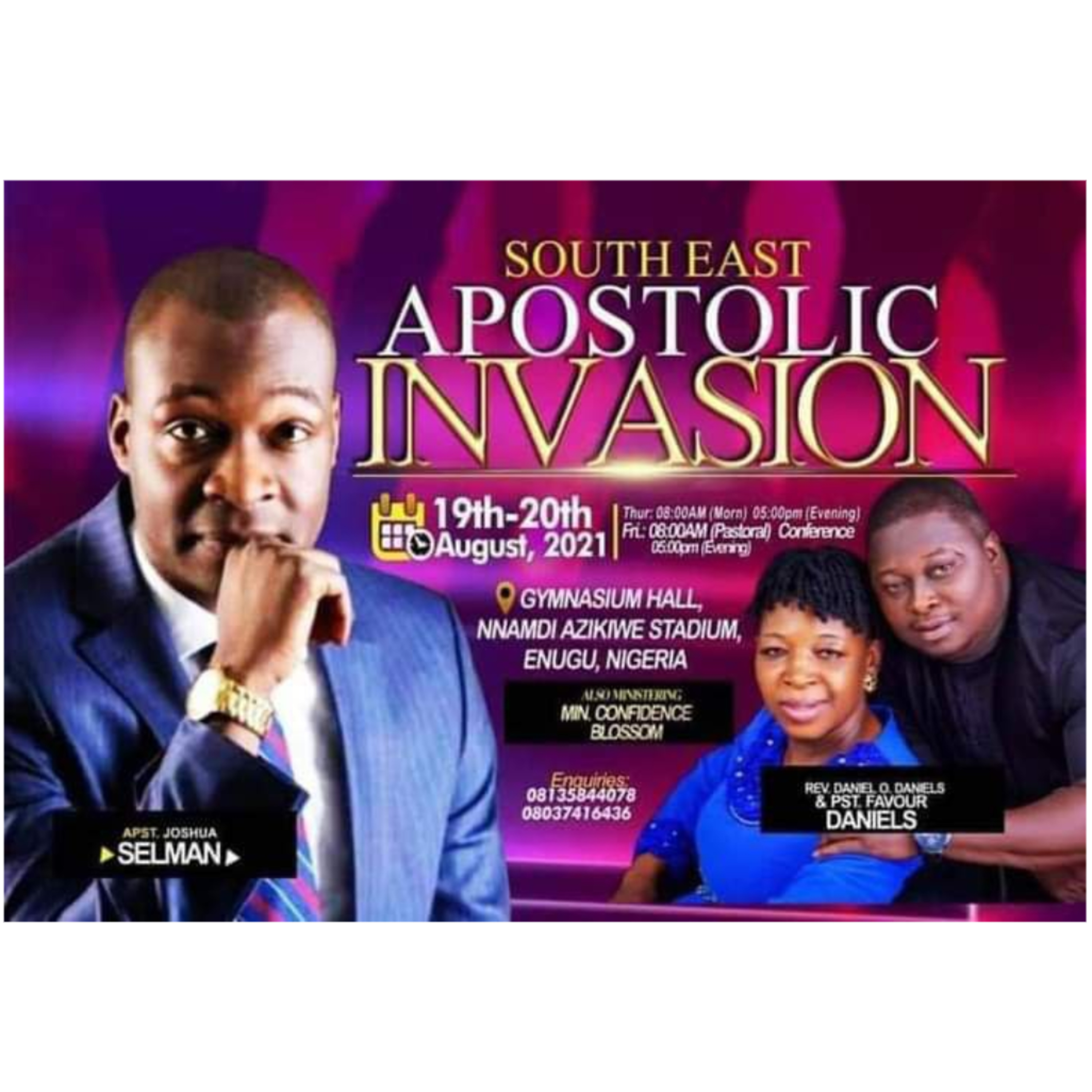BE STRONG IN THE LORD PART 2 (SOUTH-EAST APOSTOLIC INVASION) WITH APOSTLE JOSHUA SELMAN 20.08.2021