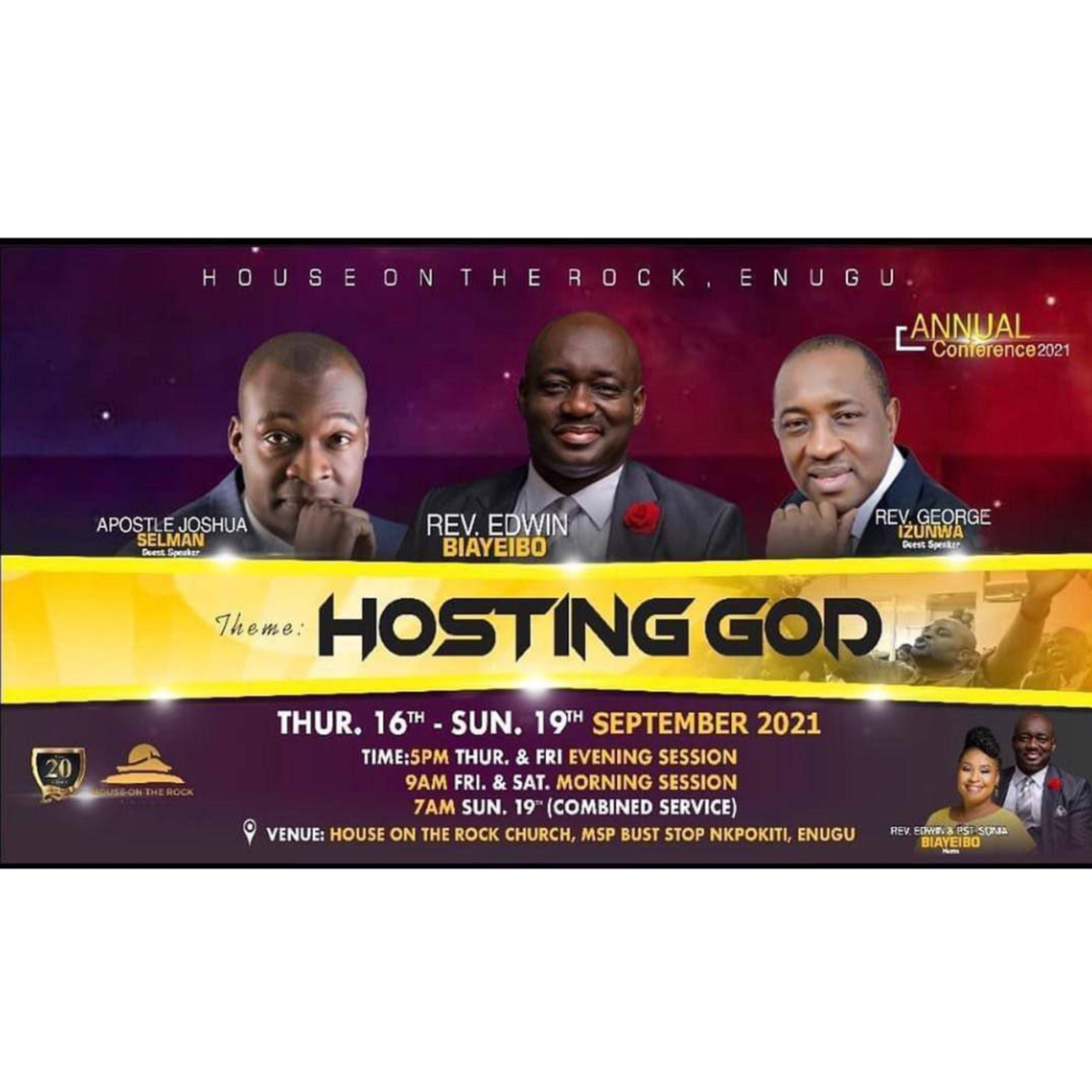 THE MYSTERY OF INDWELLING SPIRIT (AC 2021 - HOTR ENUGU) WITH APOSTLE JOSHUA SELMAN 16.09.2021