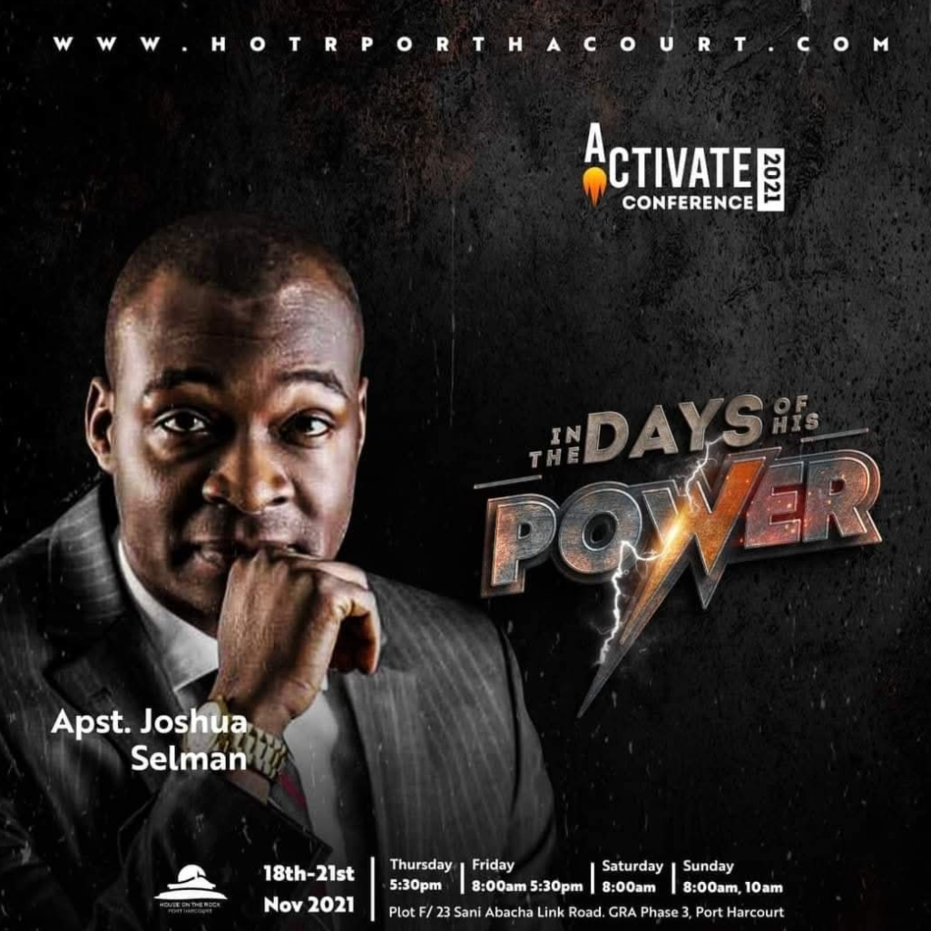 THE SUBJECT OF POWER (ACTIVATE CONFERENCE 2021) WITH APOSTLE JOSHUA SELMAN 19.11.2021