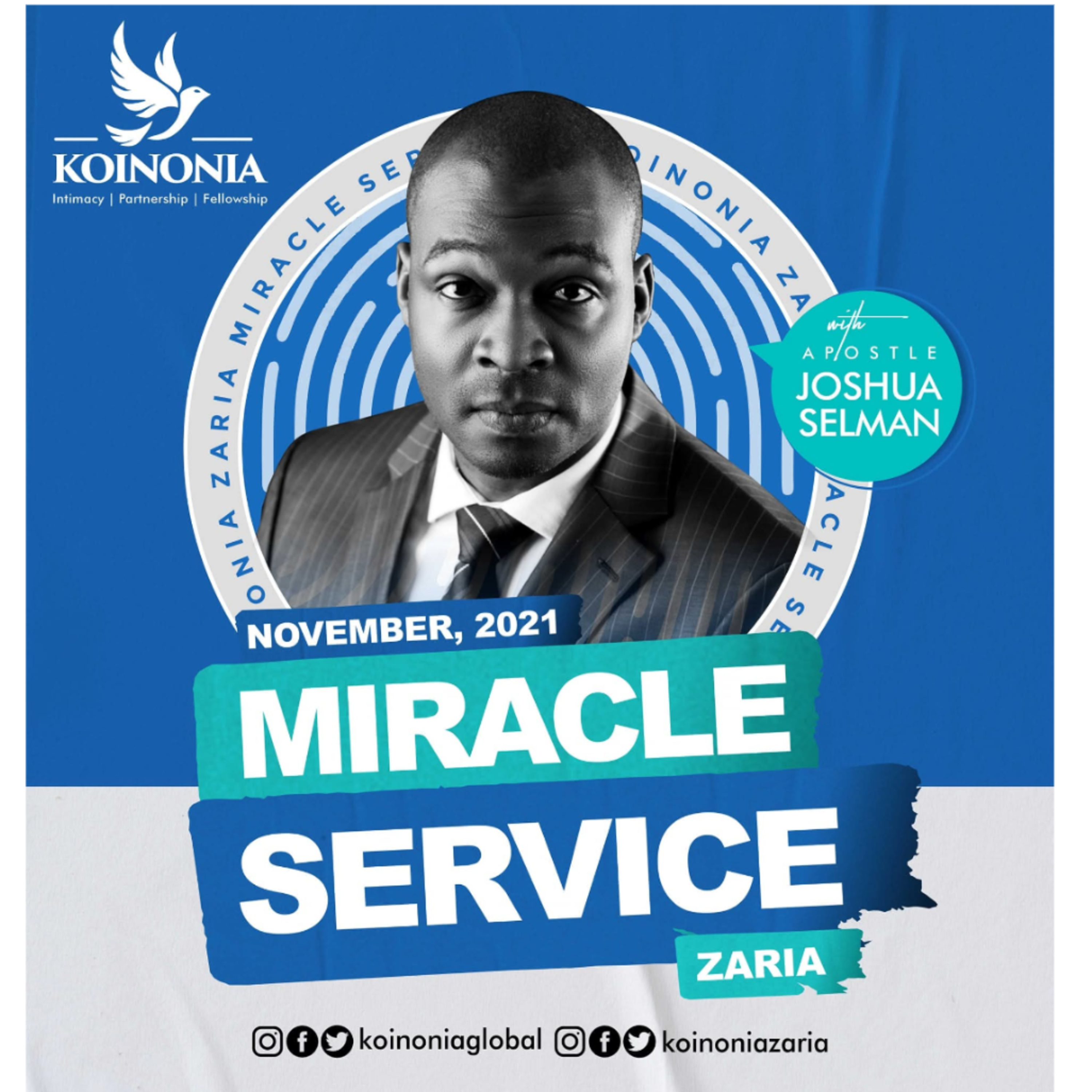 NOVEMBER 2021 MIRACLE SERVICE (KOINONIA ZARIA) WITH APOSTLE JOSHUA SELMAN 26.11.2021
