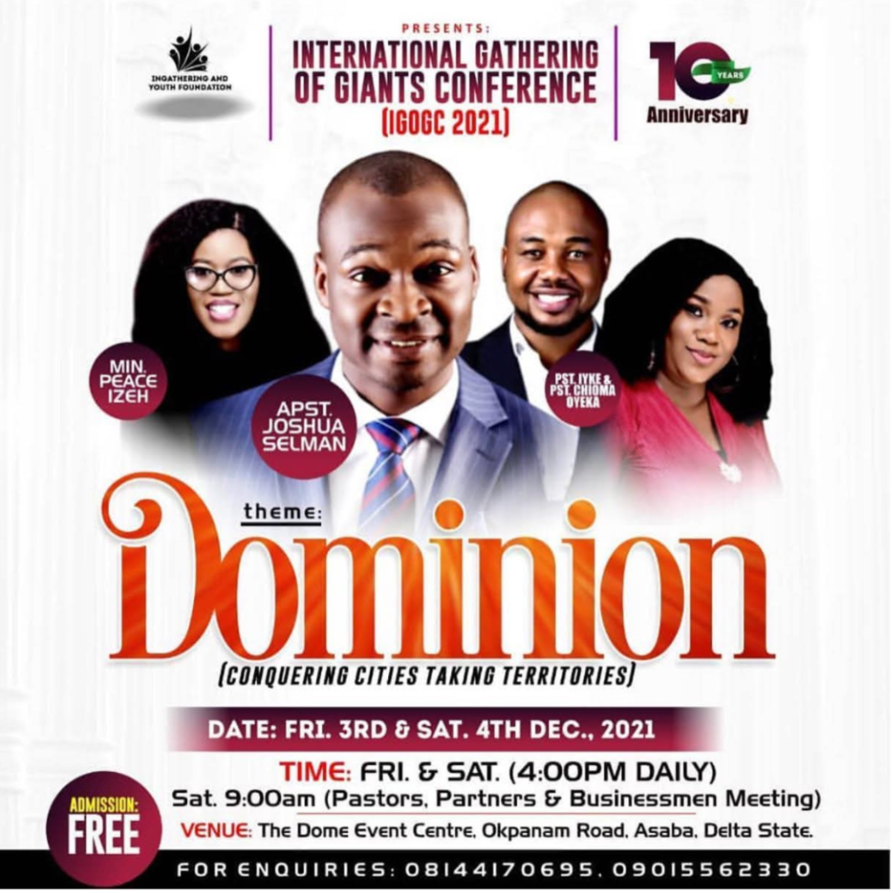 THE KEYS OF THE KINGDOM (IGOGC 2021 - ASABA) WITH APOSTLE JOSHUA SELMAN 03.12.2021