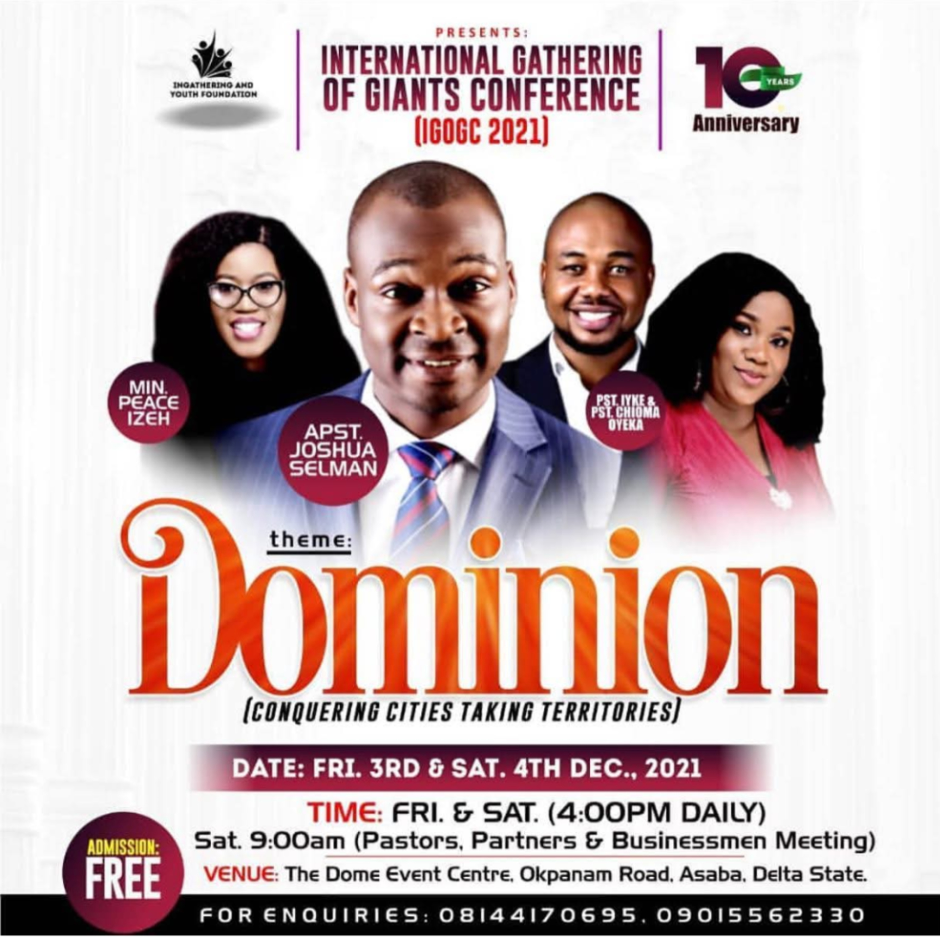 DECISIONS (IGOGC 2021) WITH APOSTLE JOSHUA SELMAN 04.12.2021