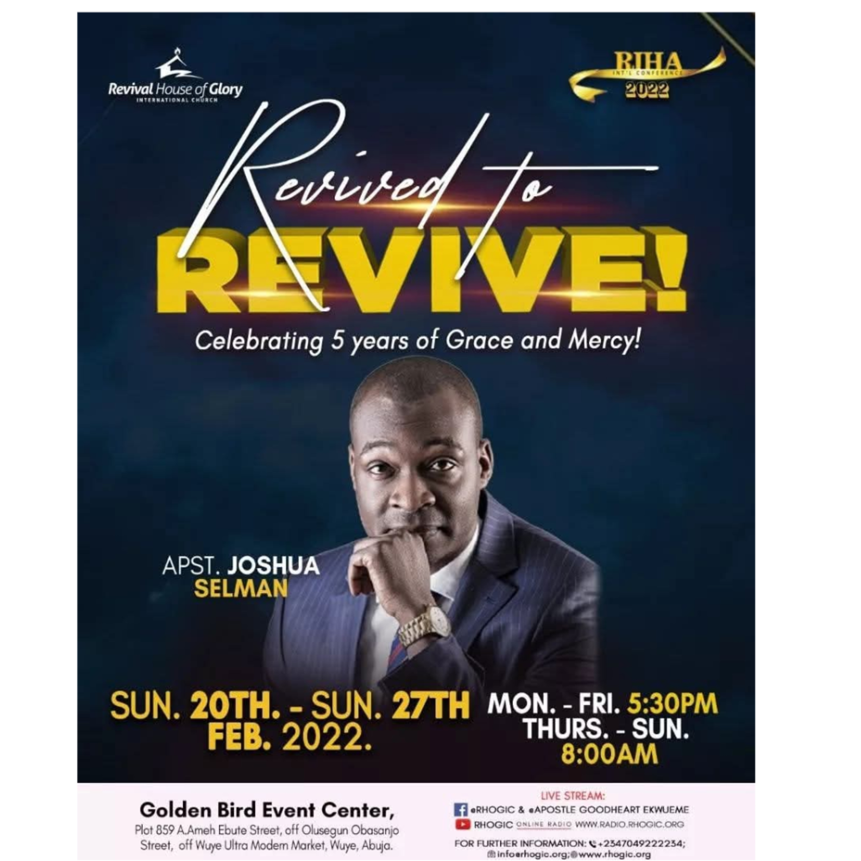 IGNITING & PRESERVING TERRITORIAL REVIVAL (RIHA-IC 2022 ABUJA) WITH APOSTLE JOSHUA SELMAN 24.02.2022
