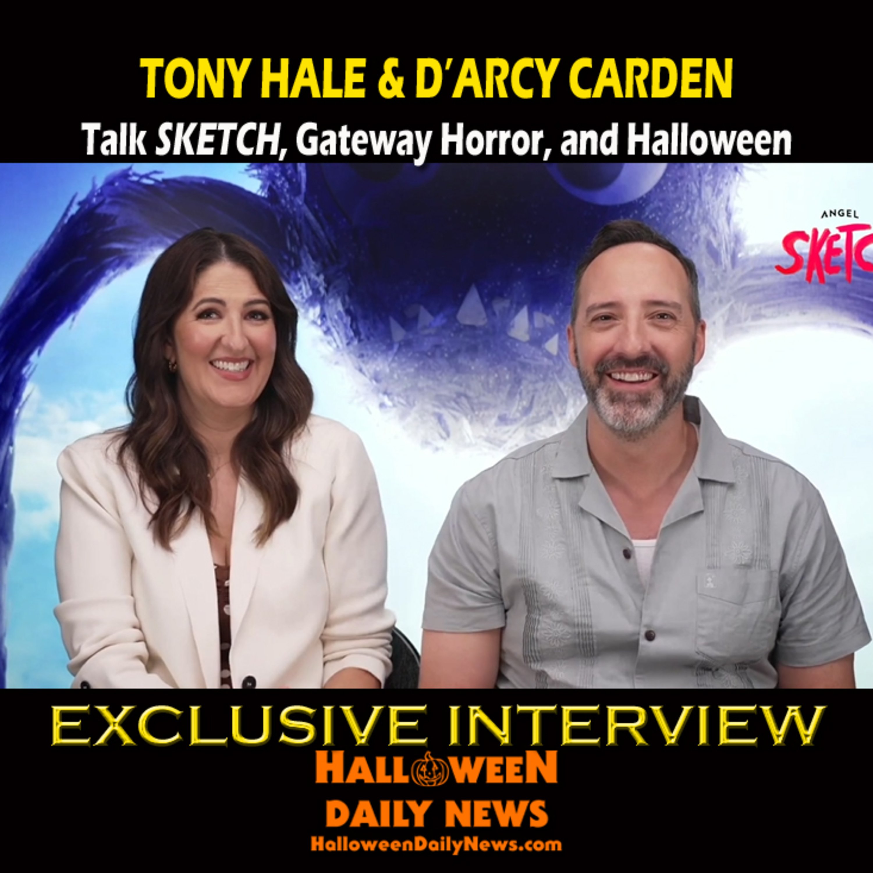 Tony Hale and D'Arcy Carden Talk SKETCH, Gateway Horror, and Halloween episode artwork