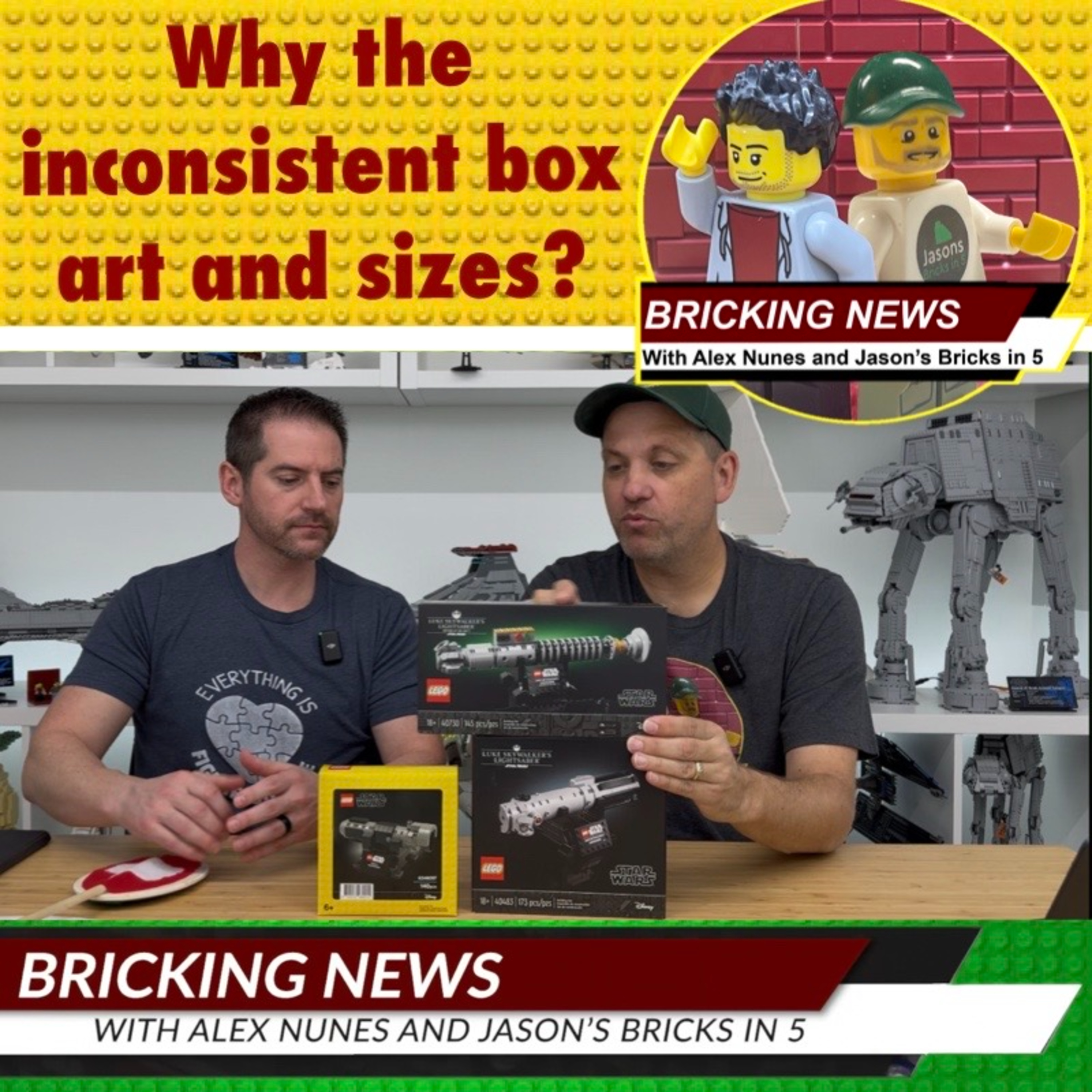 Why doesn't Lego have consistent Box art and sizes? episode artwork