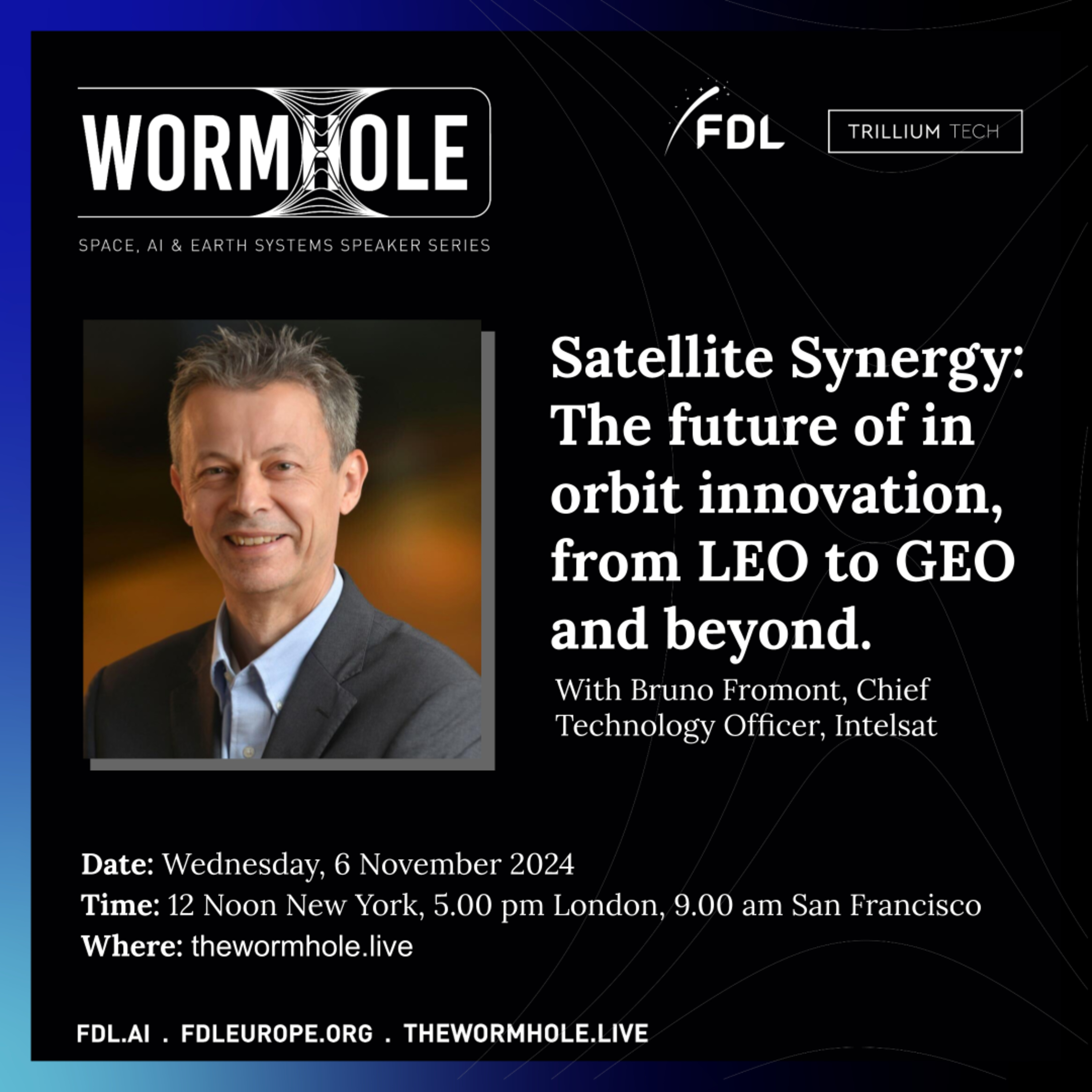 Episode 10 - Satellite Synergy: The future of in orbit innovation, from LEO to GEO and beyond With Bruno Fromont episode artwork