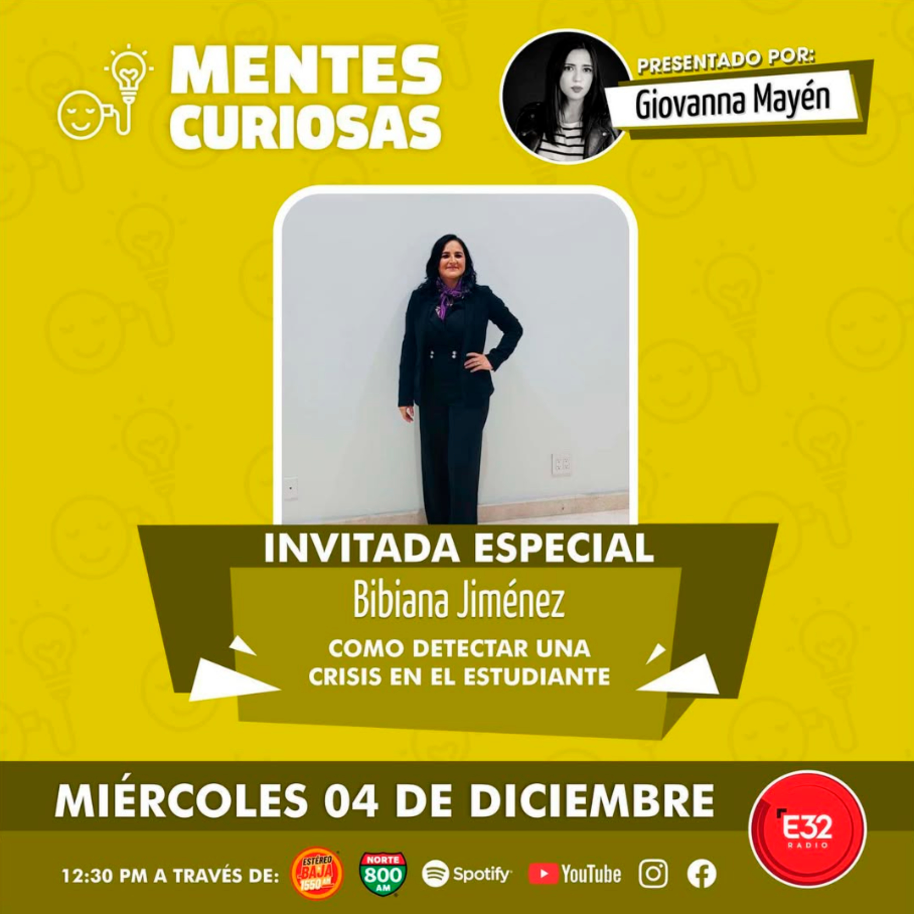 Portada de Mentes Curiosas con Giovanna Mayén