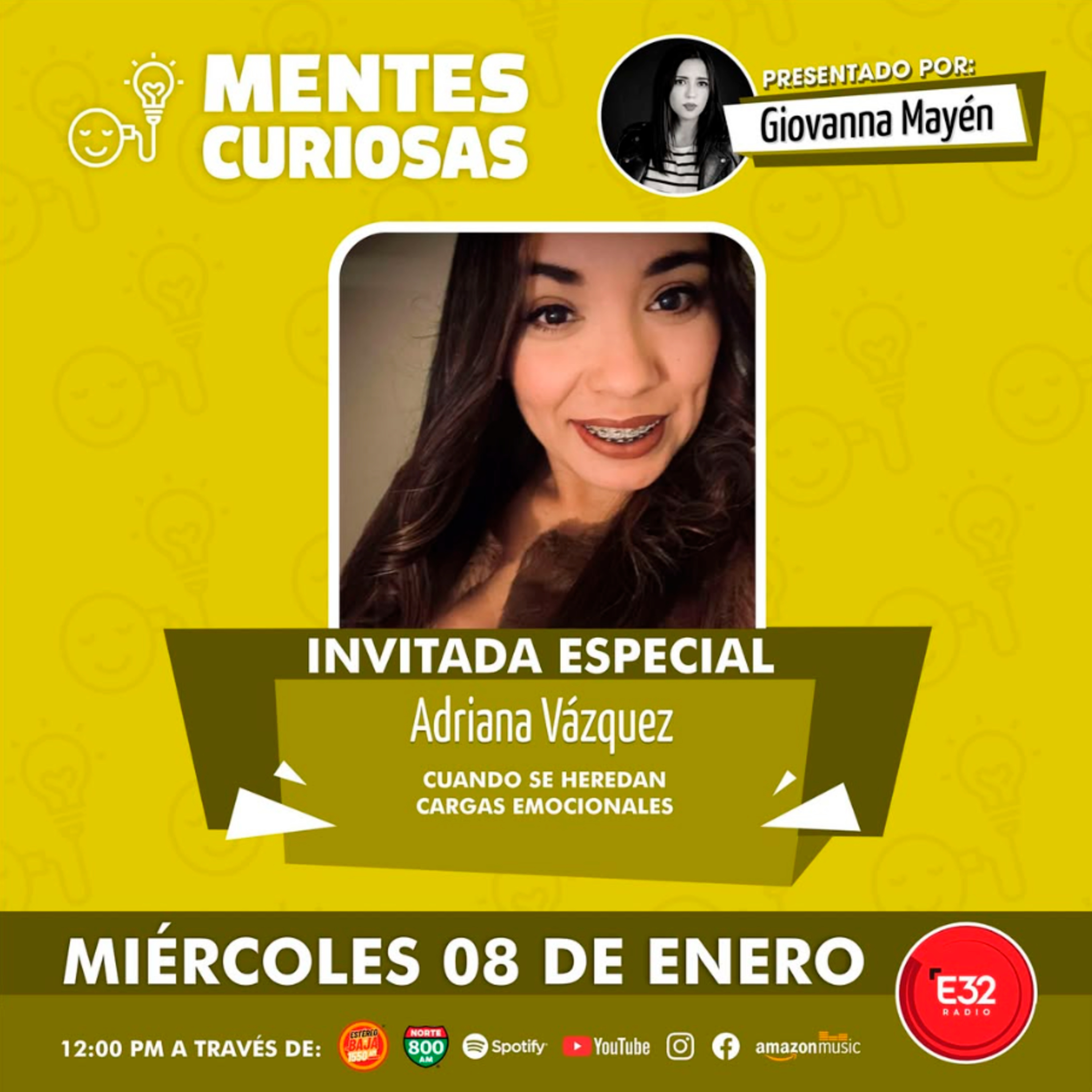 Portada de Mentes Curiosas con Giovanna Mayén