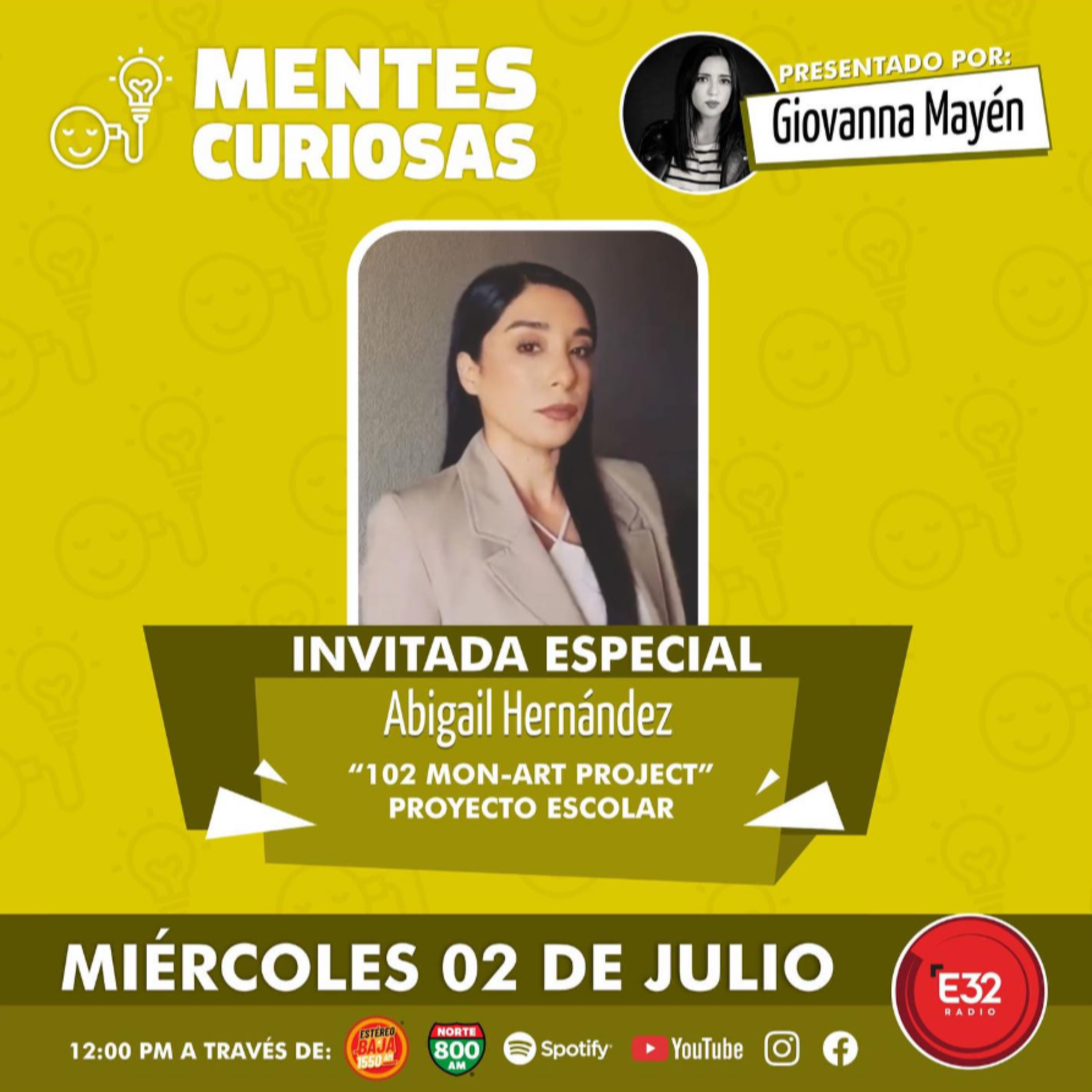 Portada de Mentes Curiosas con Giovanna Mayén