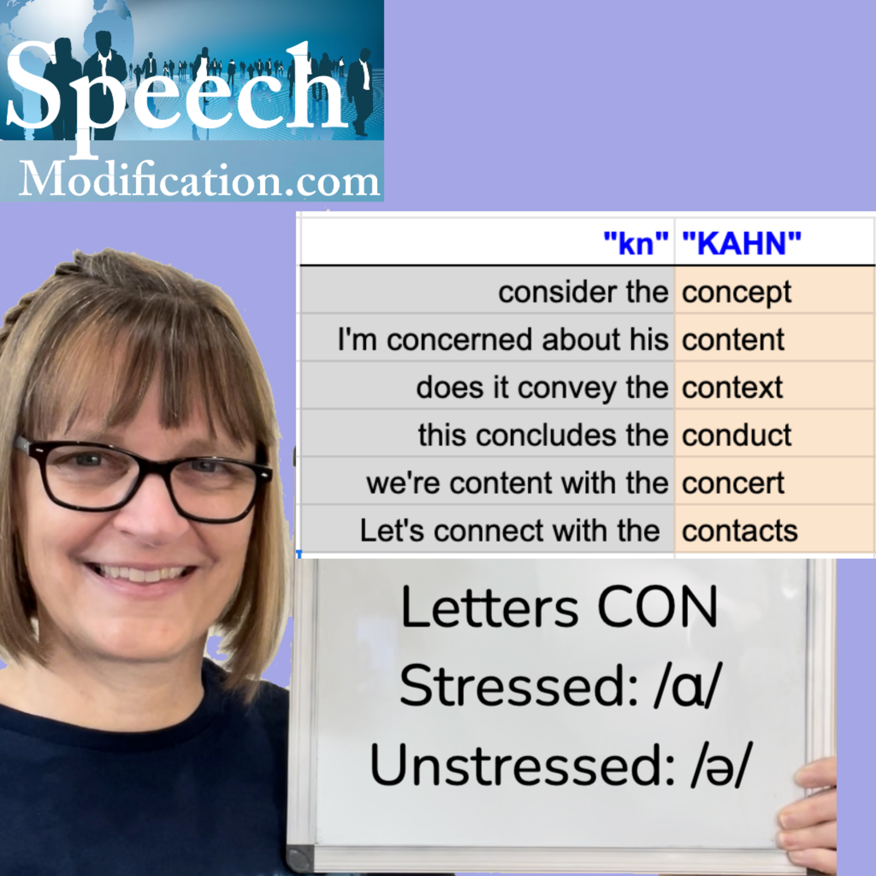 CON: stressed /ɑ/ unstressed /ə/