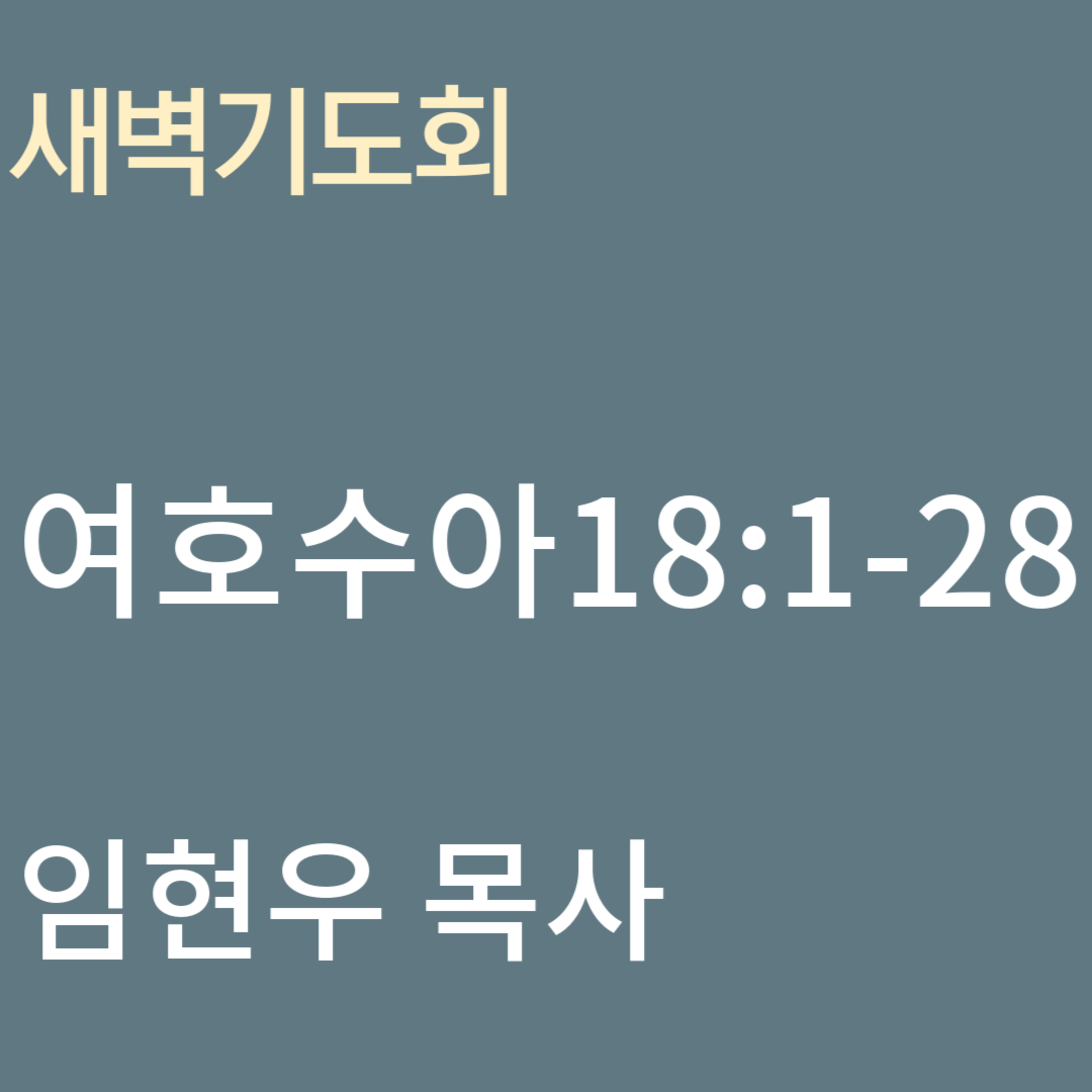 250127 새벽 | 여호수아18:1-28 | 임현우 목사 episode artwork