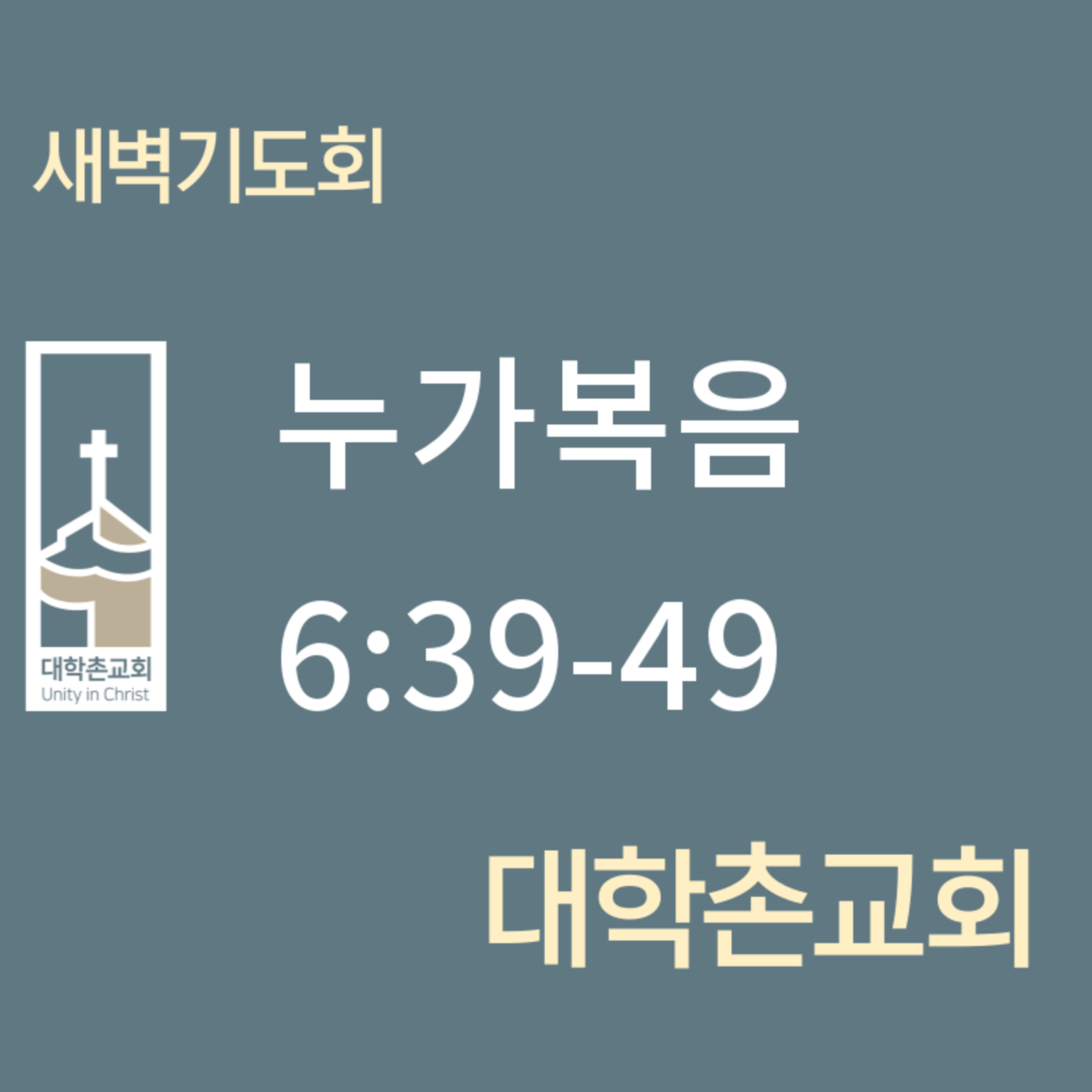 250225 새벽 | 누가복음 6:39-49 | 대학촌교회 | 매일성경 episode artwork