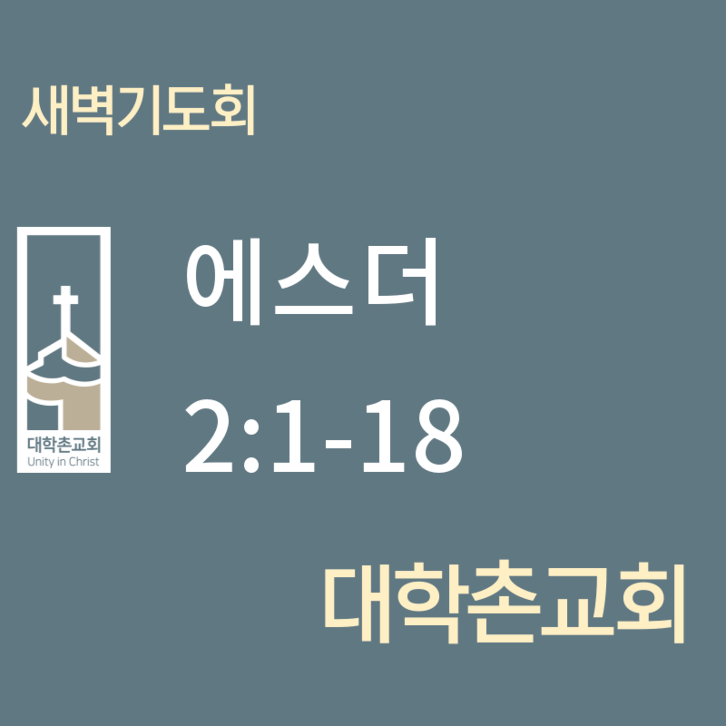 250513 새벽 | 에스더 2:1-18 | 대학촌교회 | 매일성경 episode artwork