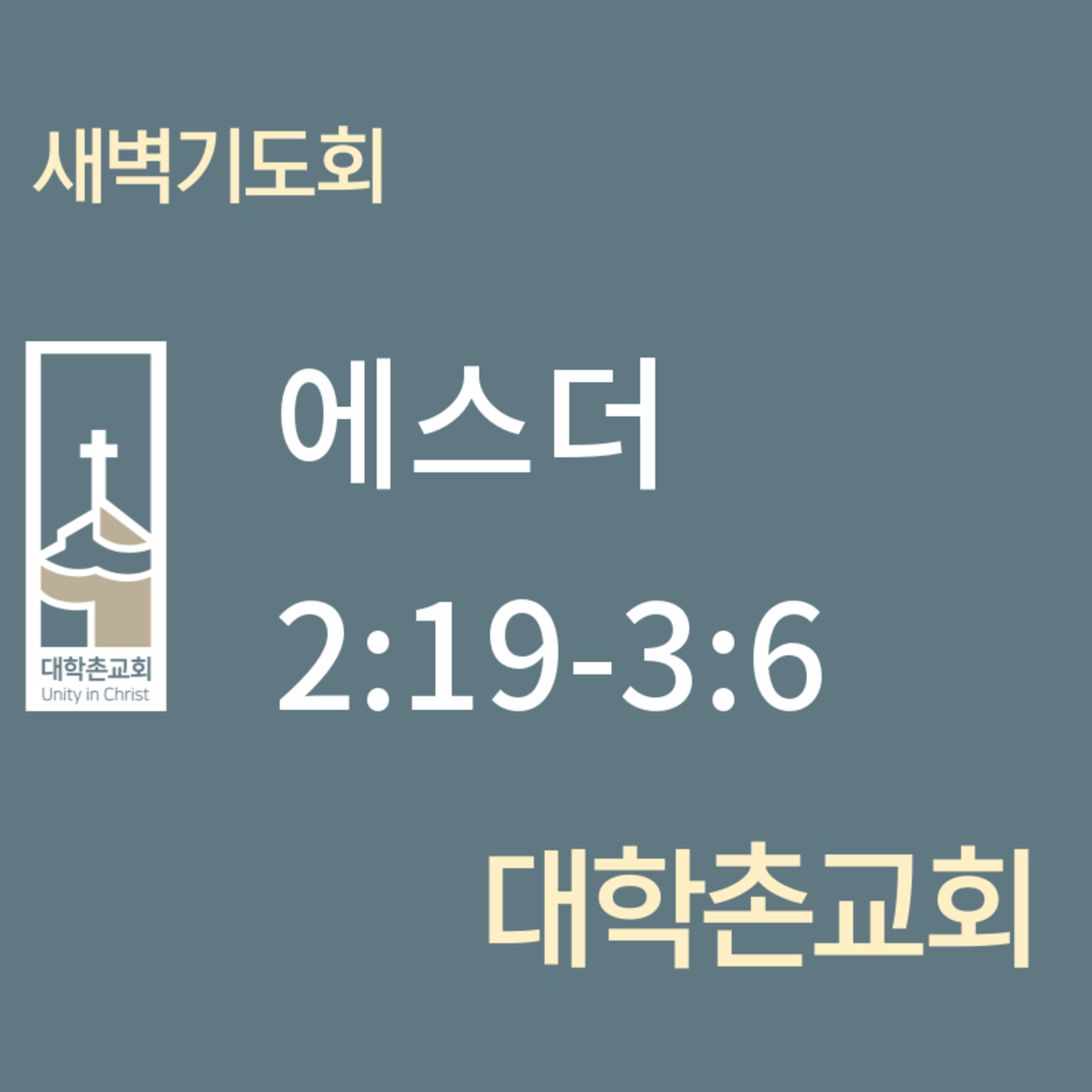 250514 새벽 | 에스더 2:19-3:6 | 대학촌교회 | 매일성경 episode artwork
