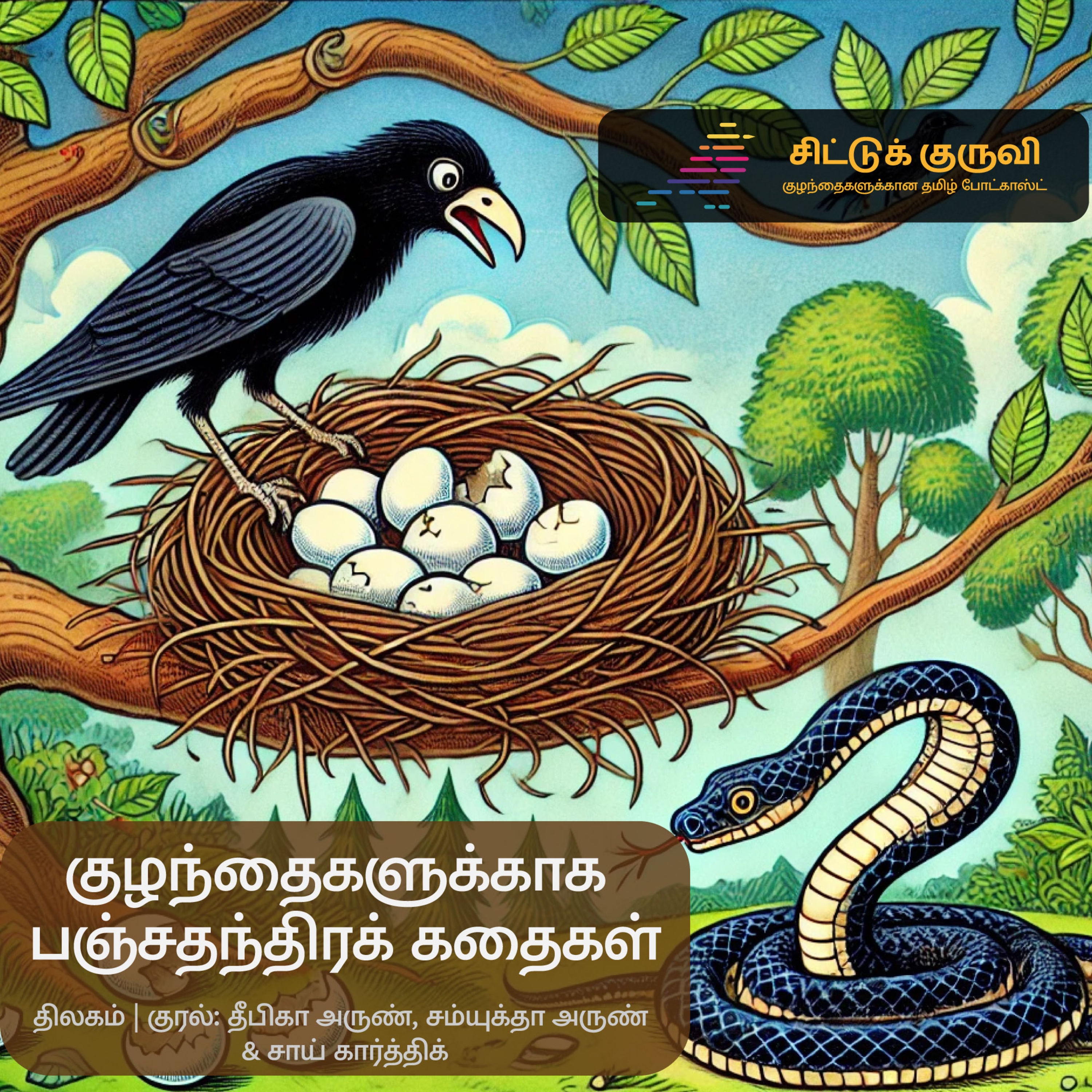 5. குழந்தைகளுக்காக பஞ்சதந்திரக் கதைகள் - காகமும் பாம்பும்