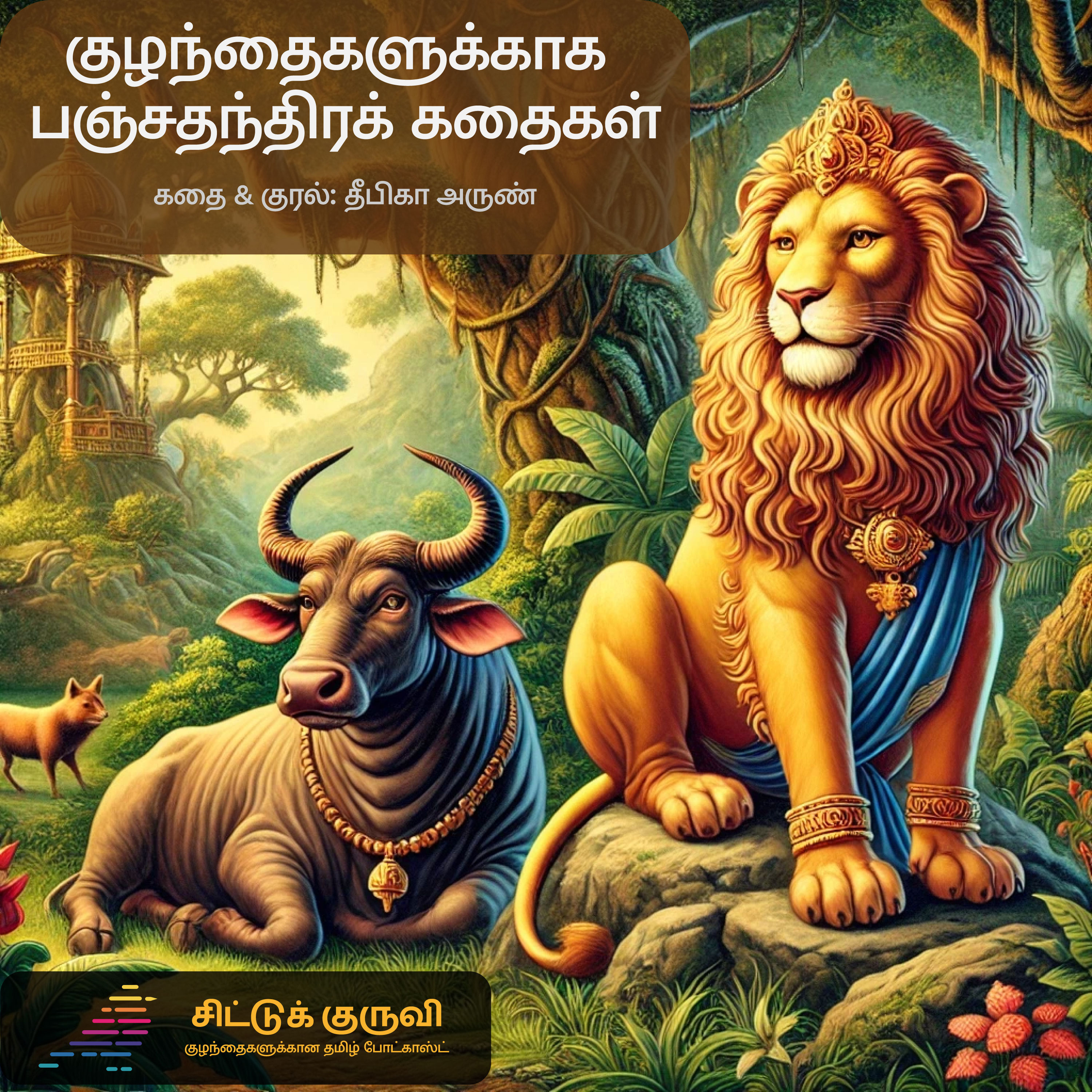 9. குழந்தைகளுக்காக பஞ்சதந்திரக் கதைகள் - சிங்கமும் காளையும்