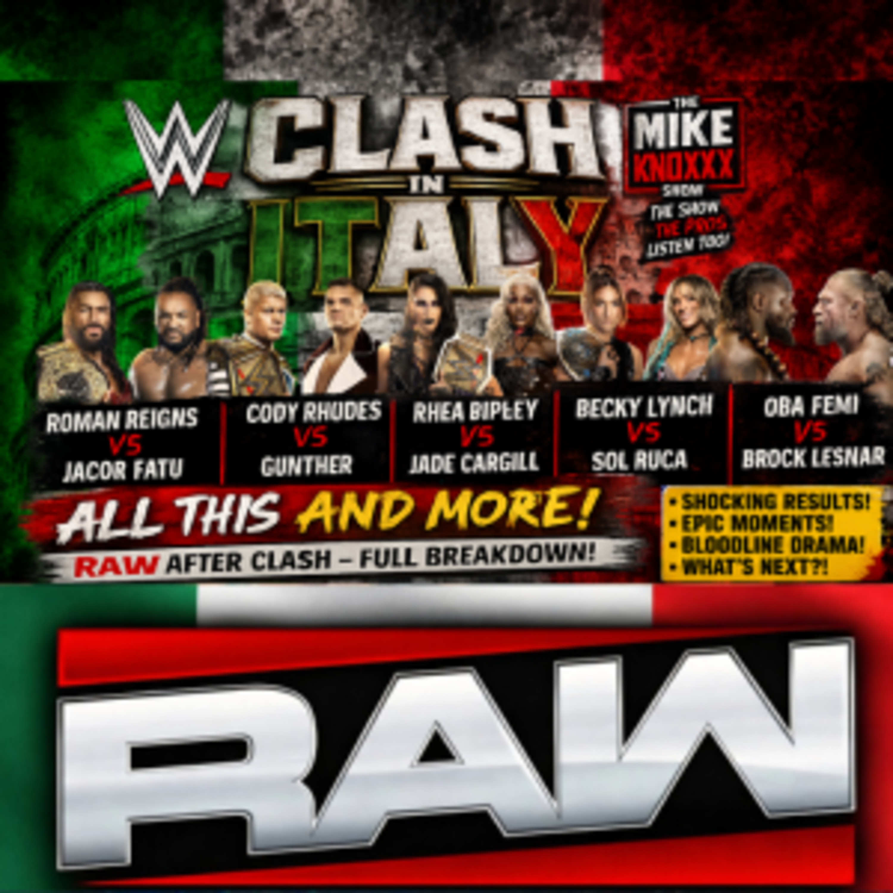 WWE CLASH IN ITALY REVIEW! Roman Reigns vs Jacob Fatu| Brock Lesnar Destroys Oba Femi | TMKS episode artwork