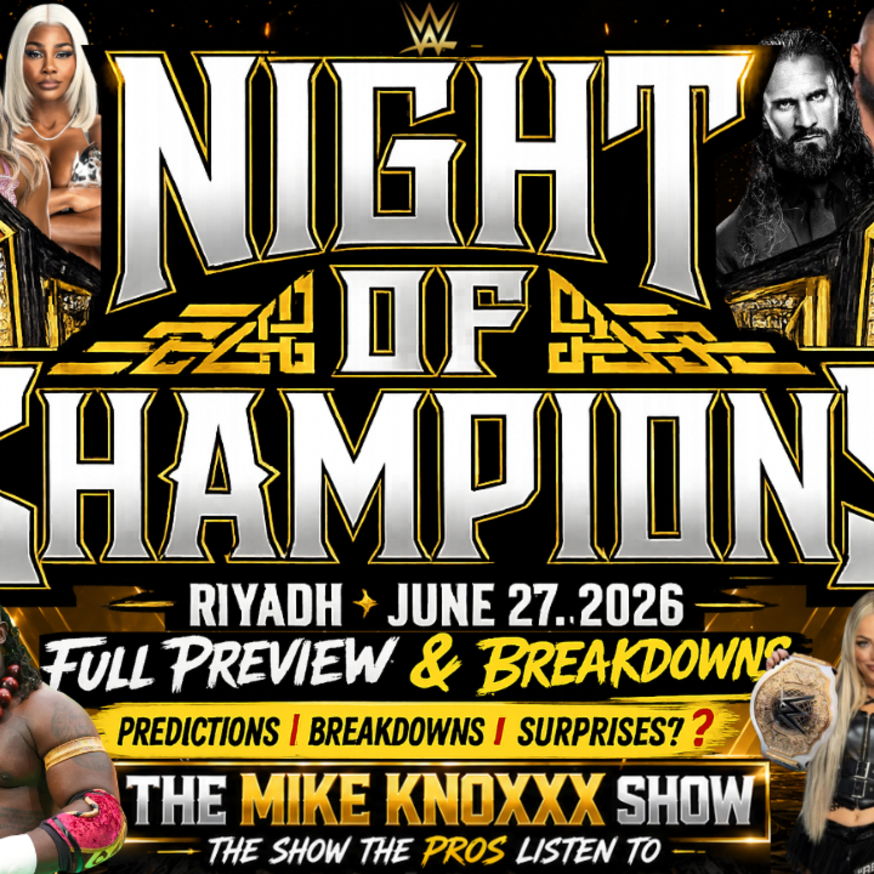 WWE Night of Champions Full Preview & Predictions Cody, Gunther & Sami | Jey Uso vs Oba Femi | TMKS episode artwork