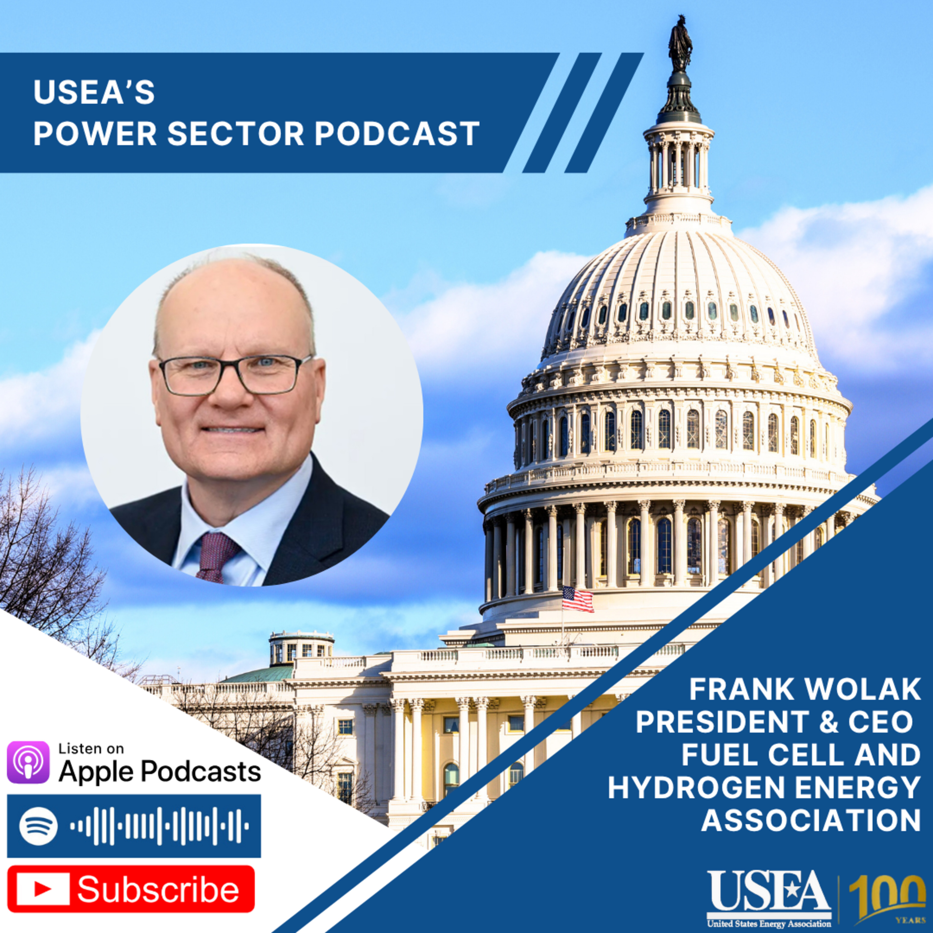 USEA Power Sector Podcast Episode 153: Fuel Cell and Hydrogen Energy Association President & CEO Frank Wolak episode artwork