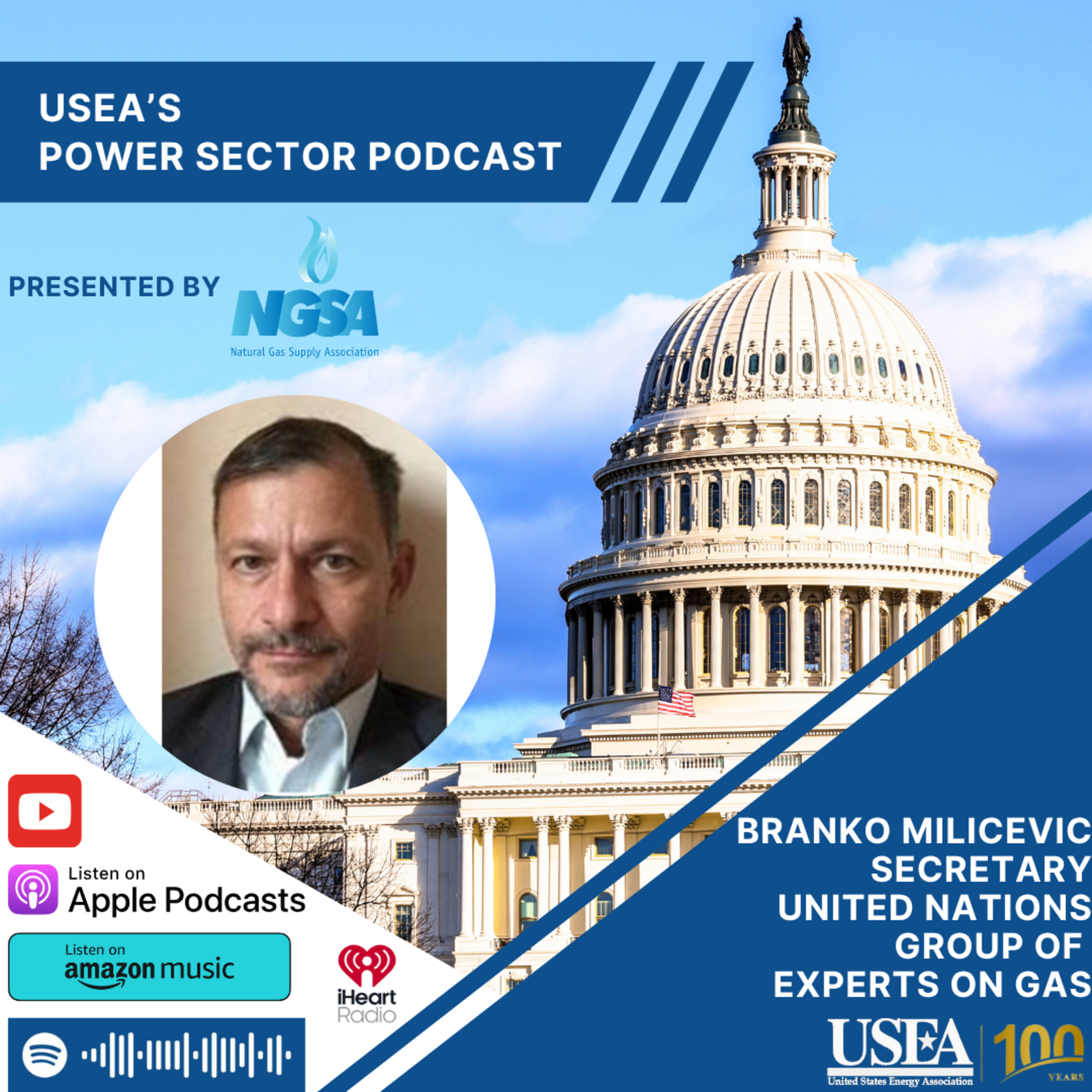 USEA Power Sector Podcast Episode 160: United Nations Secretary of the Group of Experts on Gas Branko Milicevic episode artwork