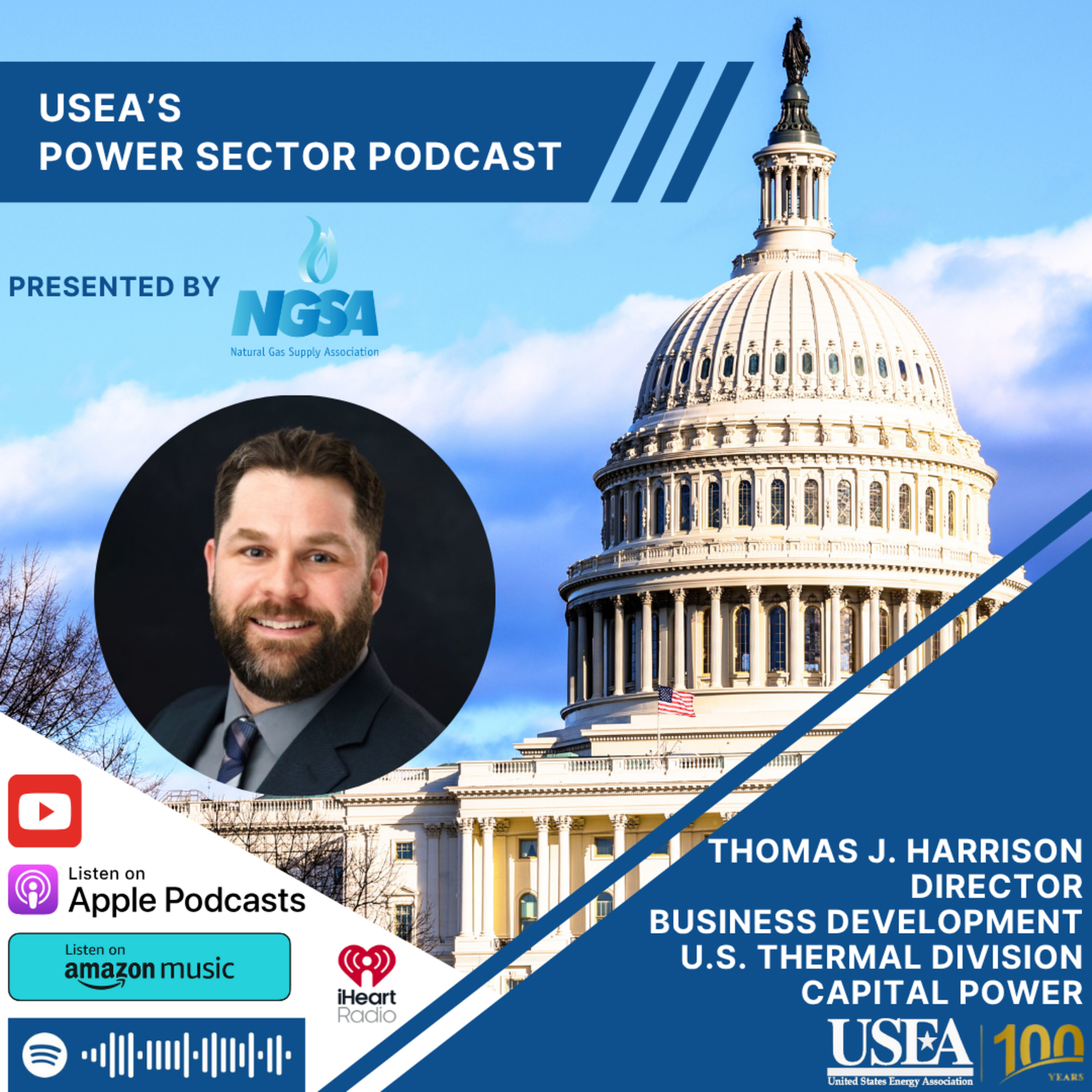 USEA Power Sector Podcast Episode 161: Capital Power Director of Business Development with the US Thermal Division Thomas J. Harrison episode artwork