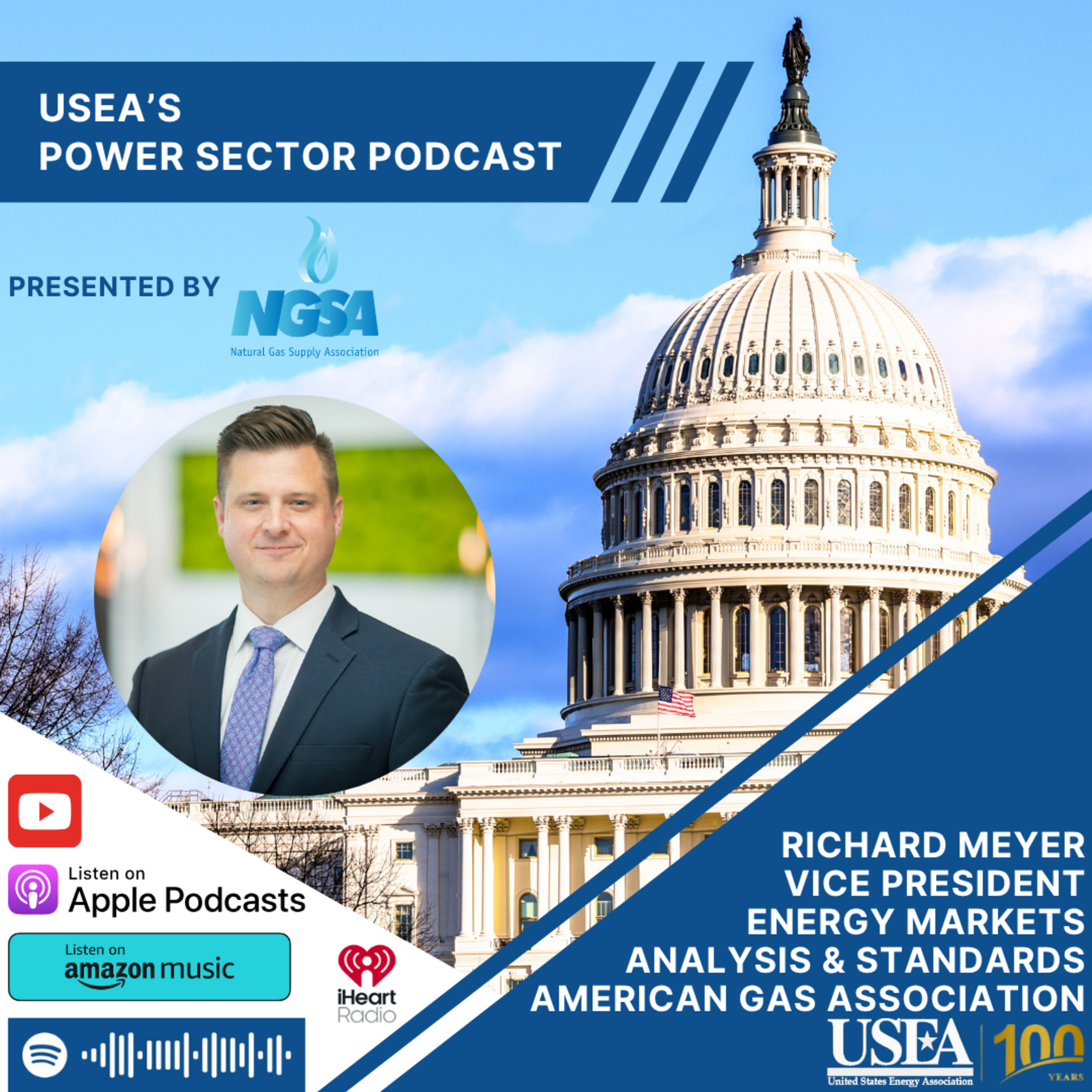 USEA Power Sector Podcast Episode 163: American Gas Association Vice President of Energy Markets, Analysis and Standards Richard Meyer episode artwork