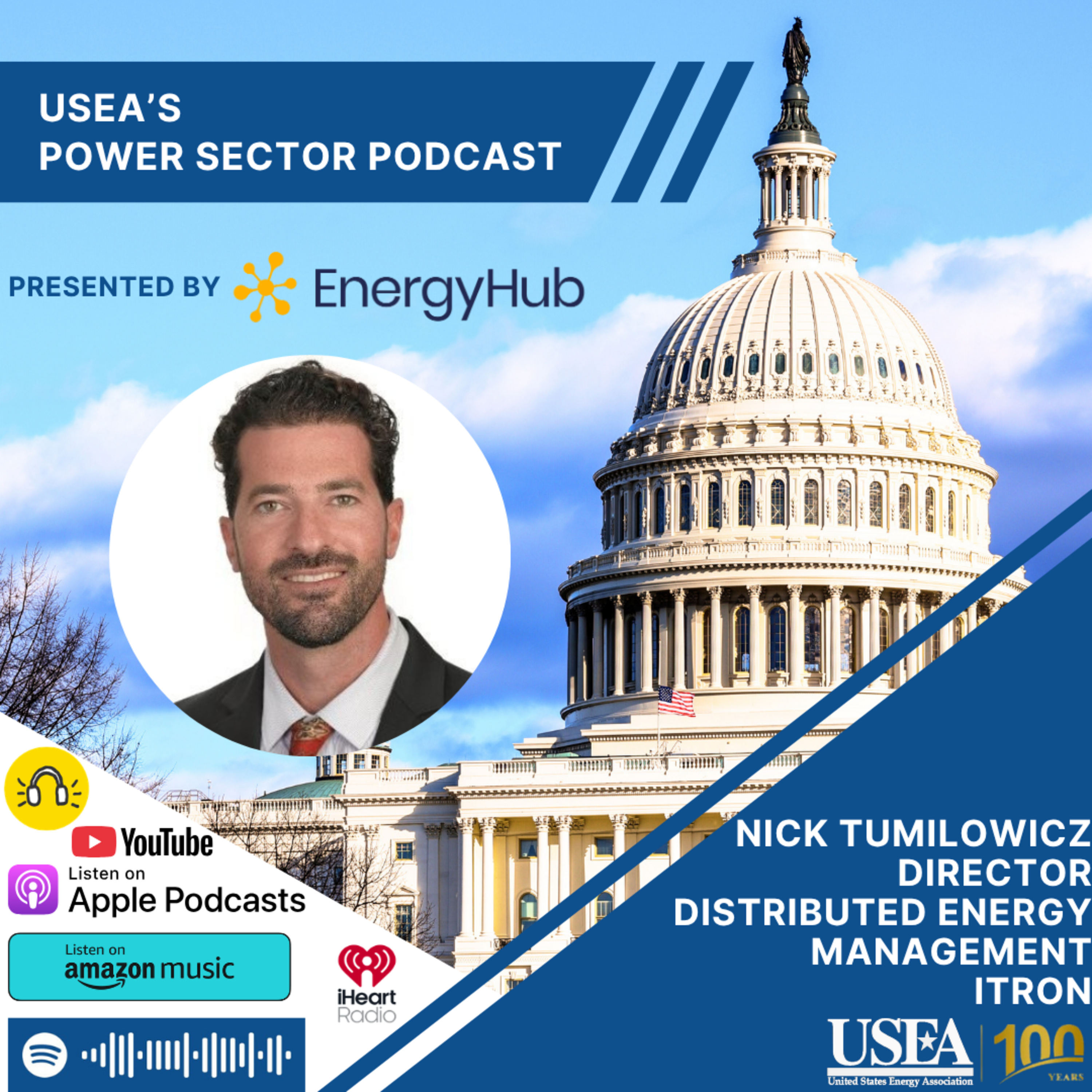 USEA Power Sector Podcast Episode 237: Itron Director of Distributed Energy Management Nick Tumilowicz episode artwork