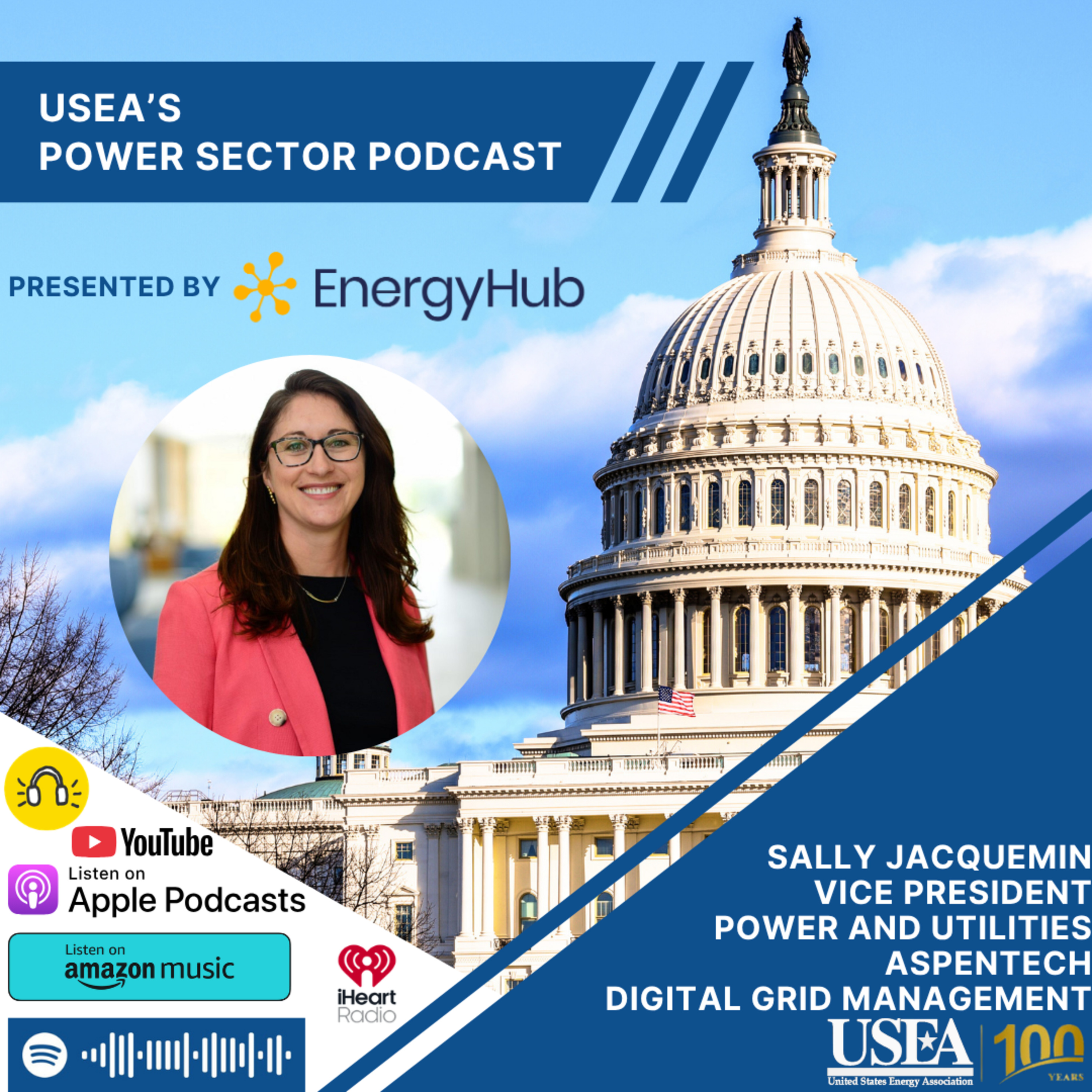 USEA Power Sector Podcast Episode 230: AspenTech Digital Grid Management Vice President of Power and Utilities Sally Jacquemin episode artwork