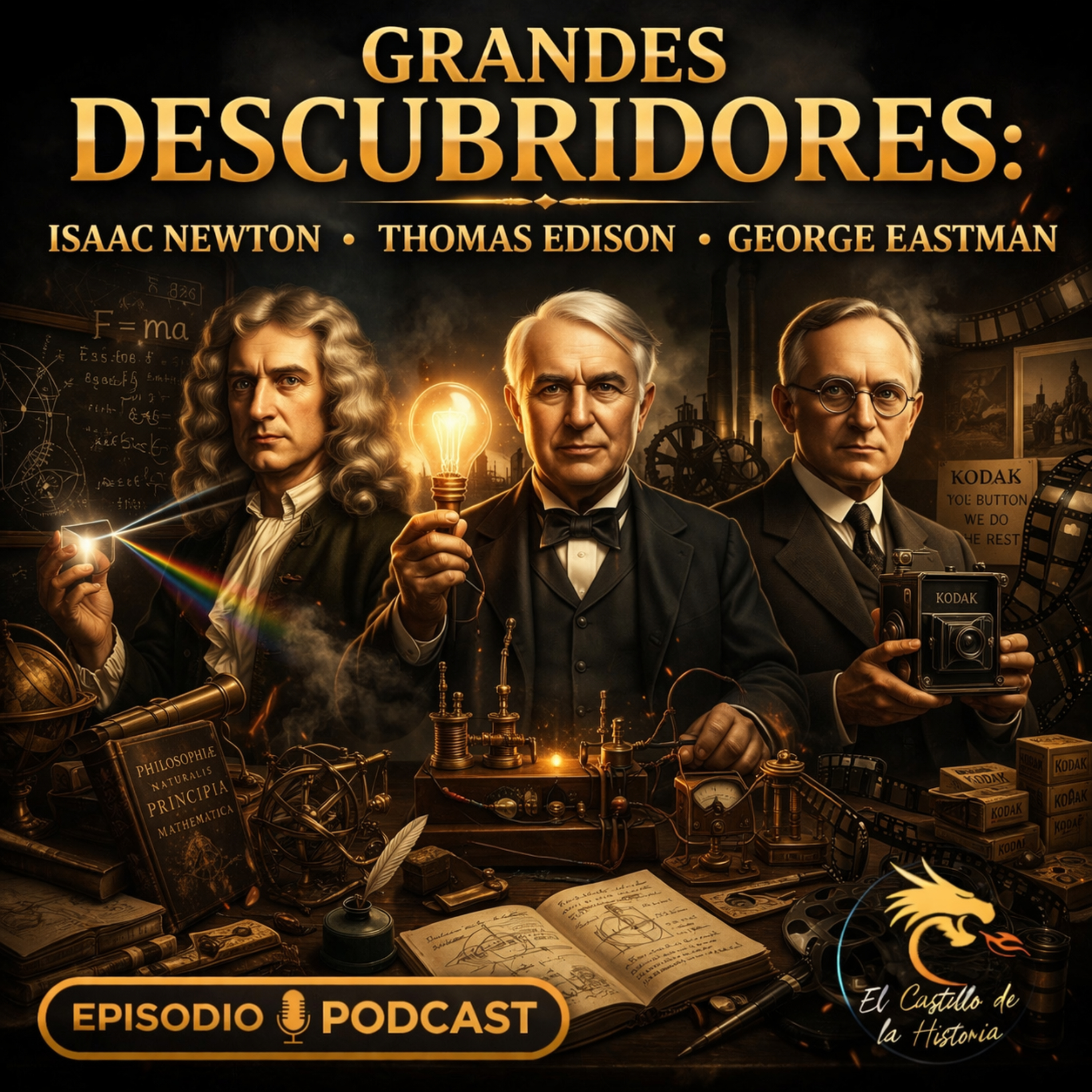 Grandes descubridores: Isaac Newton • Thomas Edison • George Eastman