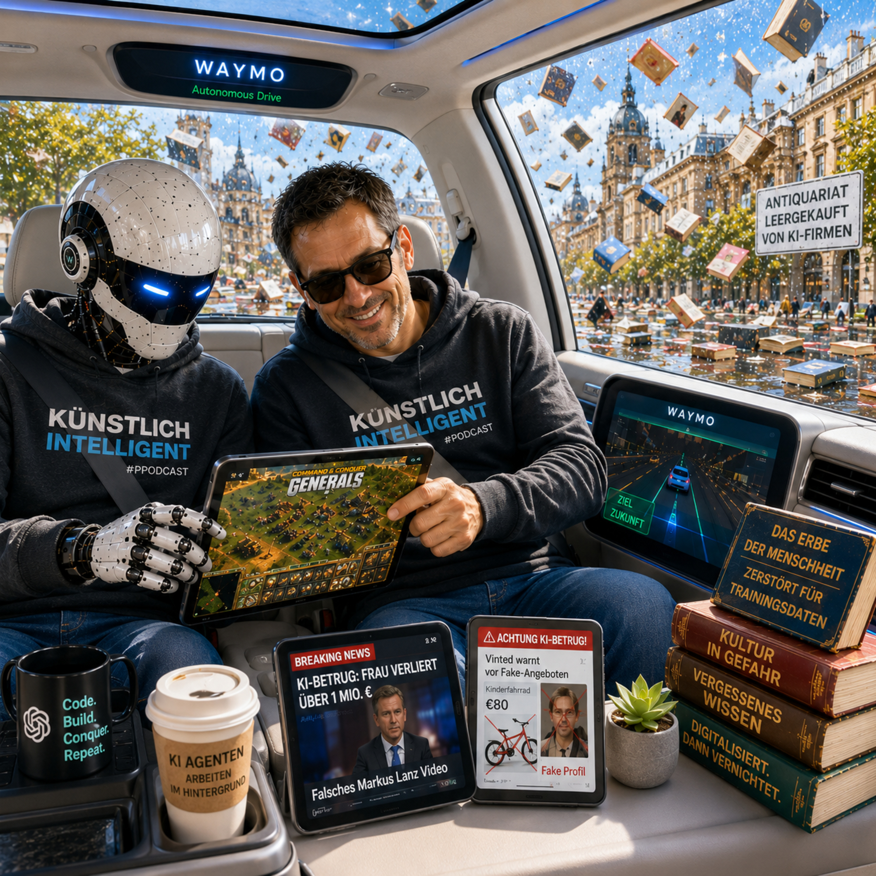 Waymo kommt nach Deutschland | KI Unternehmen vernichten Bücher | Microsoft Copilot mit Redesign | Z.ai bringt ZCode raus als Alternative zu Claude Code, Cursor und OpenAIs Codex