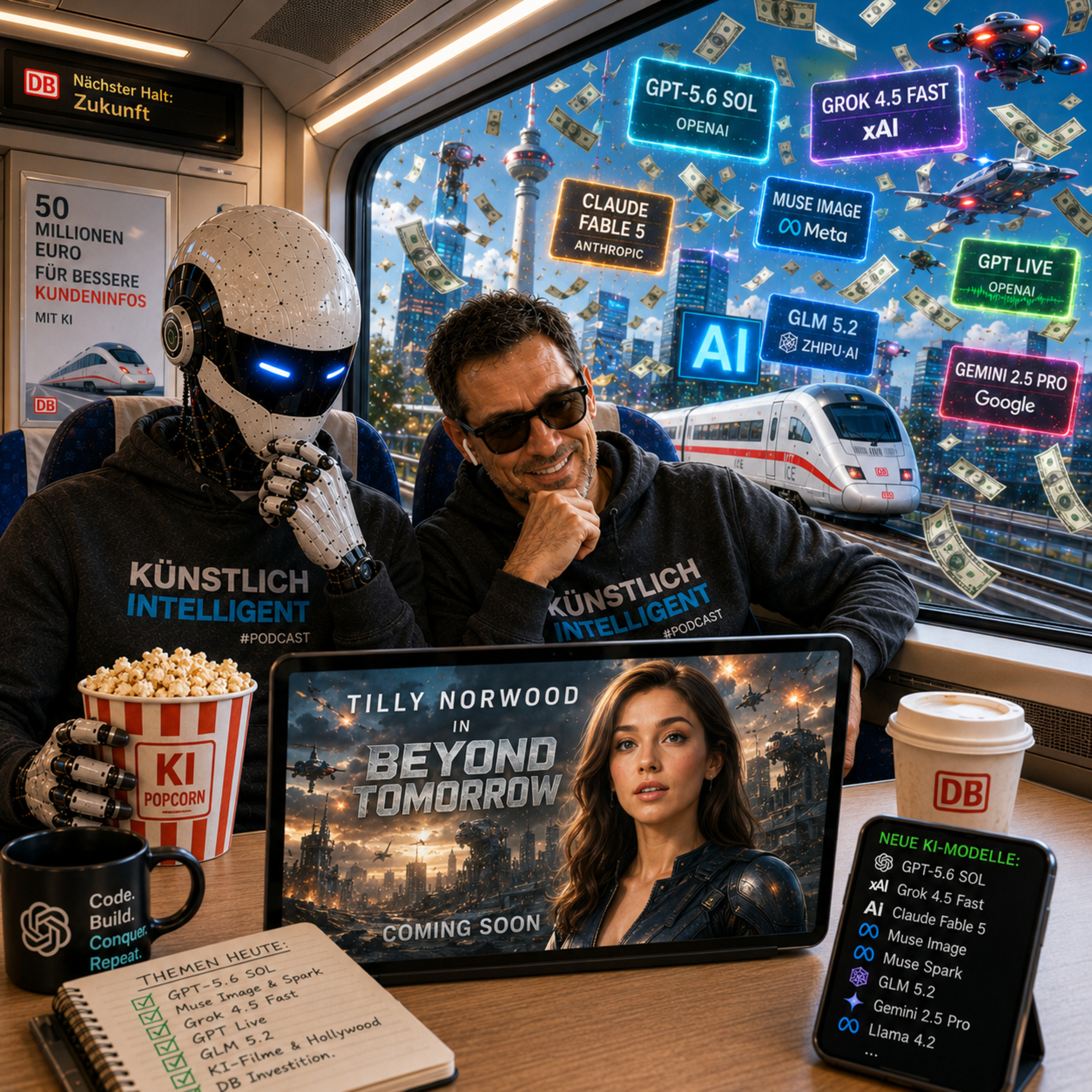 ChatGPT 5.6 | GPT Work | Metas Muse Spark 1.1 | Grok 4.5 | Amazon löscht Film wegen KI | KI Schauspielerin Tilly Nordwood bekommt eigenen Film | Deutsche Bahn bekommt KI & bessere Kundenkommunikation