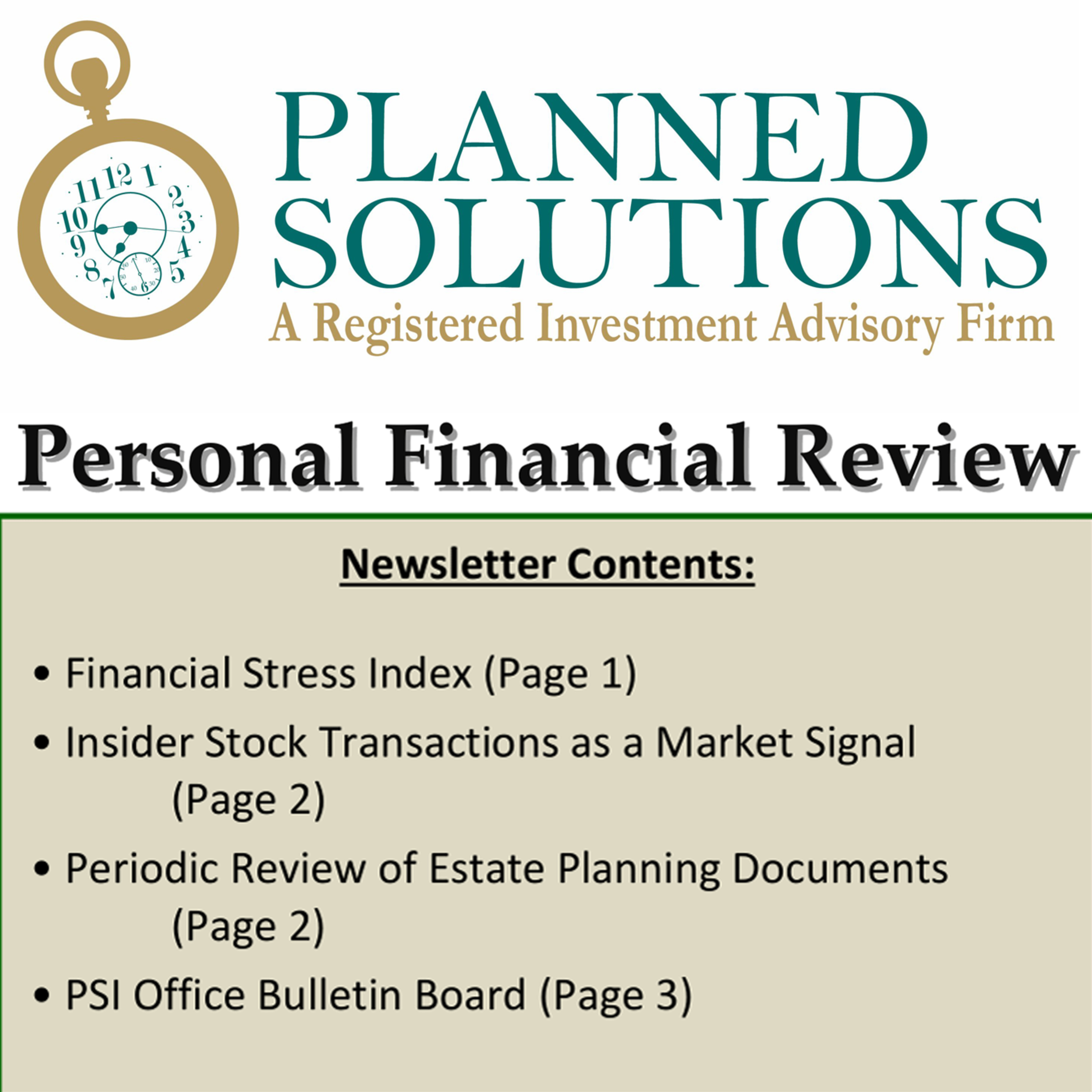 Financial Stress Index, Insider Stock Transactions As A Market Signal & Review Estate Planning Docs episode artwork