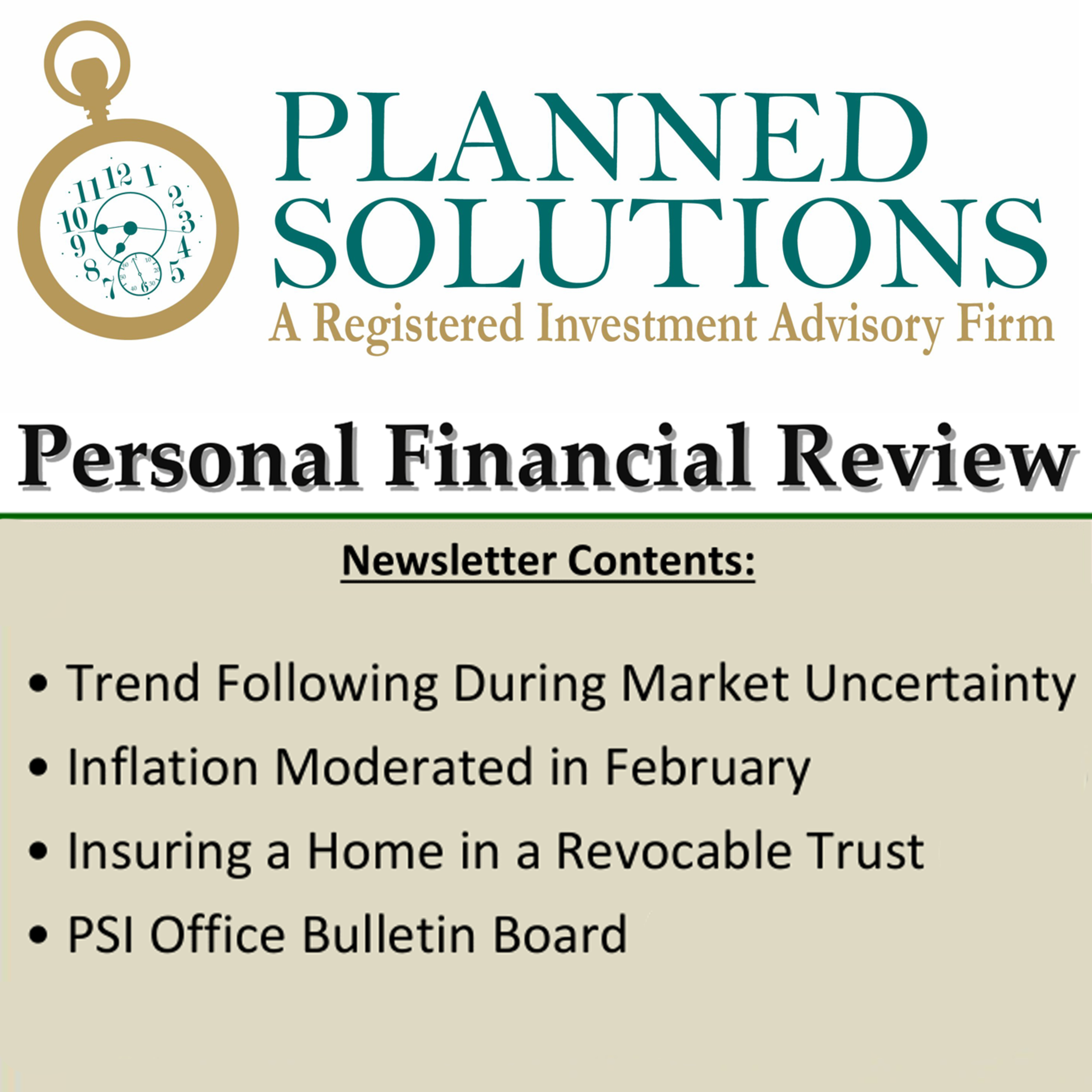 Trend Following During Market Uncertainty, Inflation Moderated in February & Insuring a Home in a Revocable Trust episode artwork