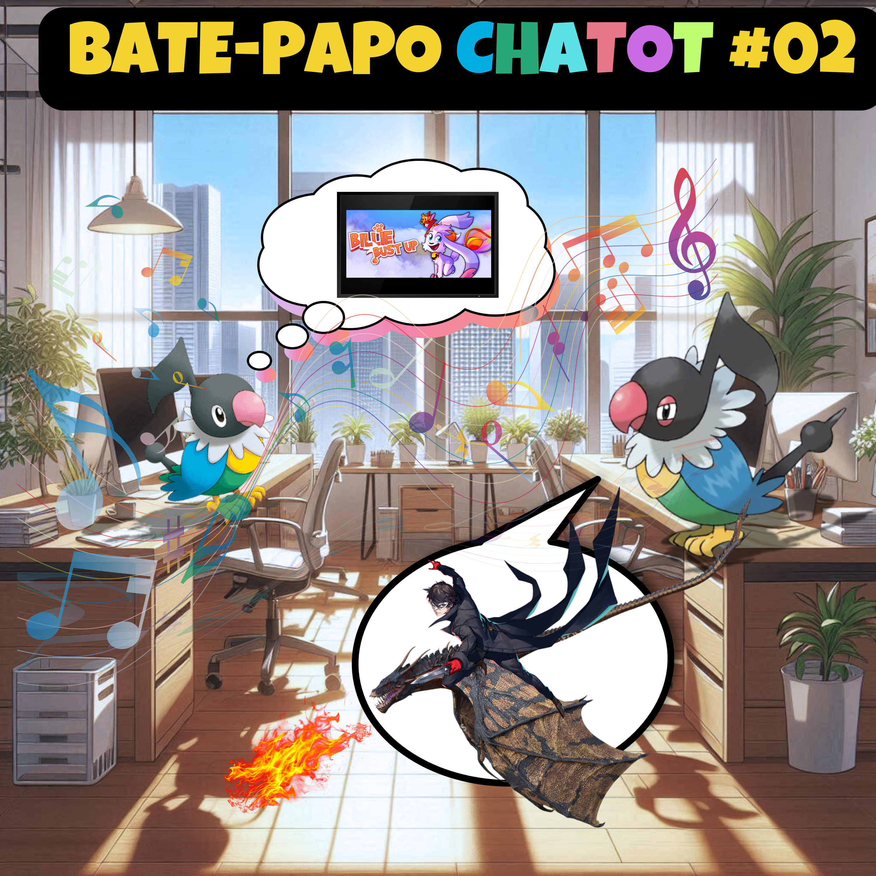 Bate-papo Chatot #02 - Persona 5, Rankeadas, Billie bust up, House of The Dragon episode artwork