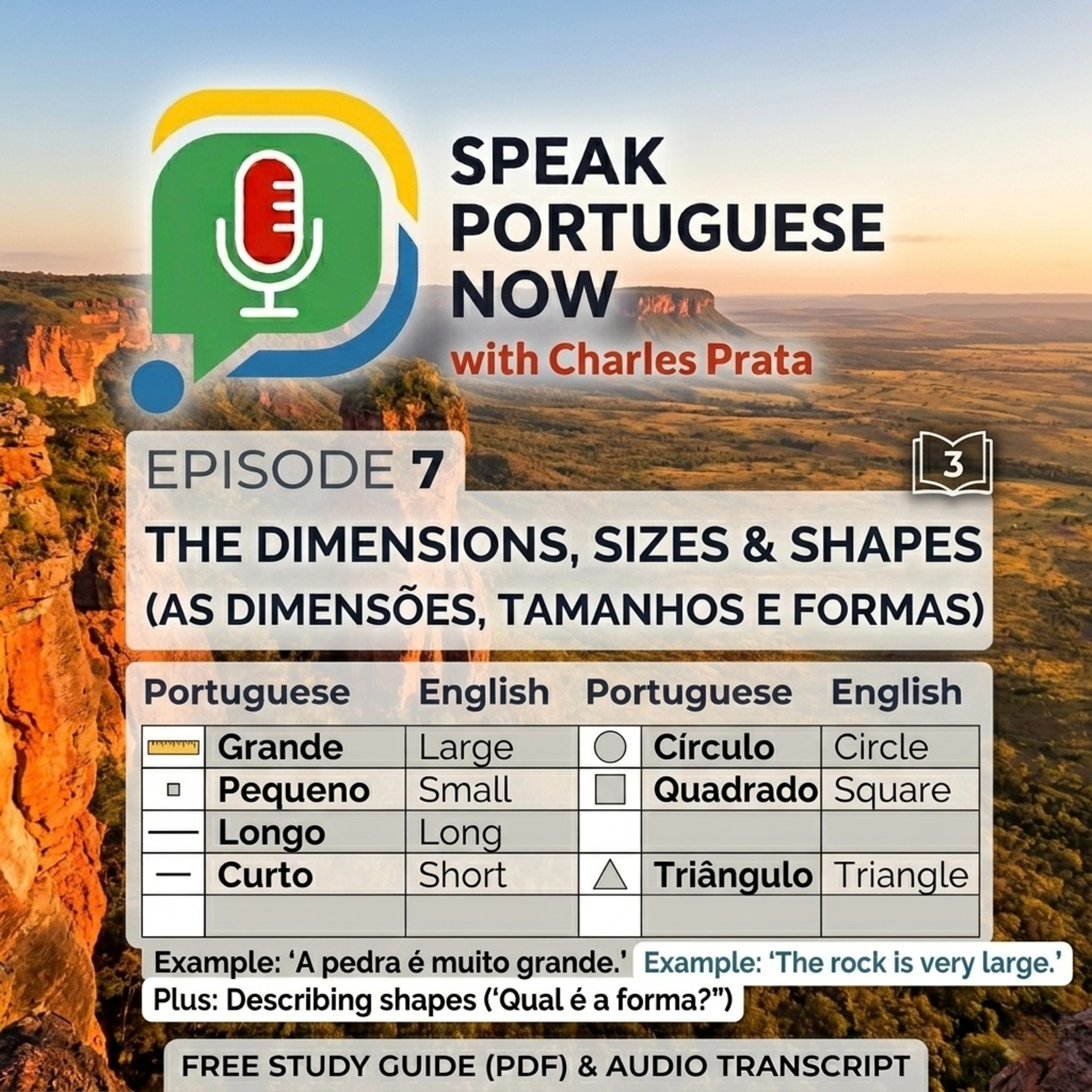 #7 Learn Brazilian Portuguese | Dimensions, sizes and forms. Dimensões, tamanhos e formas| Brazilian Portuguese Listening Practice