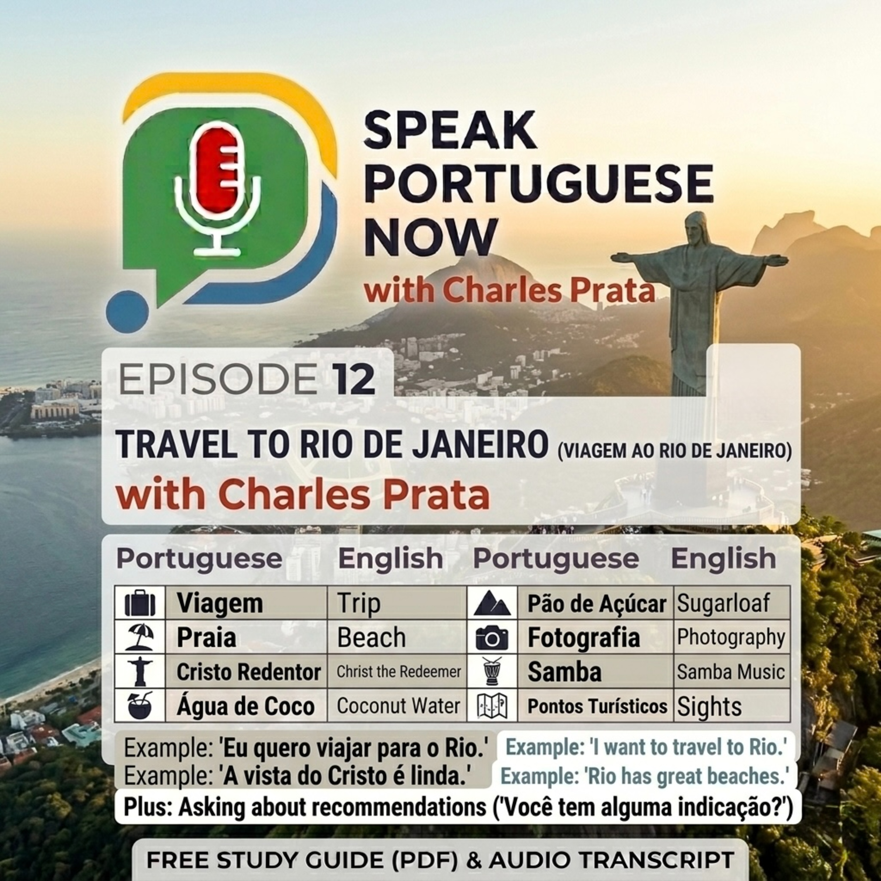#12 Learn Brazilian Portuguese | Travel to Rio de Janeiro. Viagem ao Rio de Janeiro | Brazilian Portuguese Listening Practice