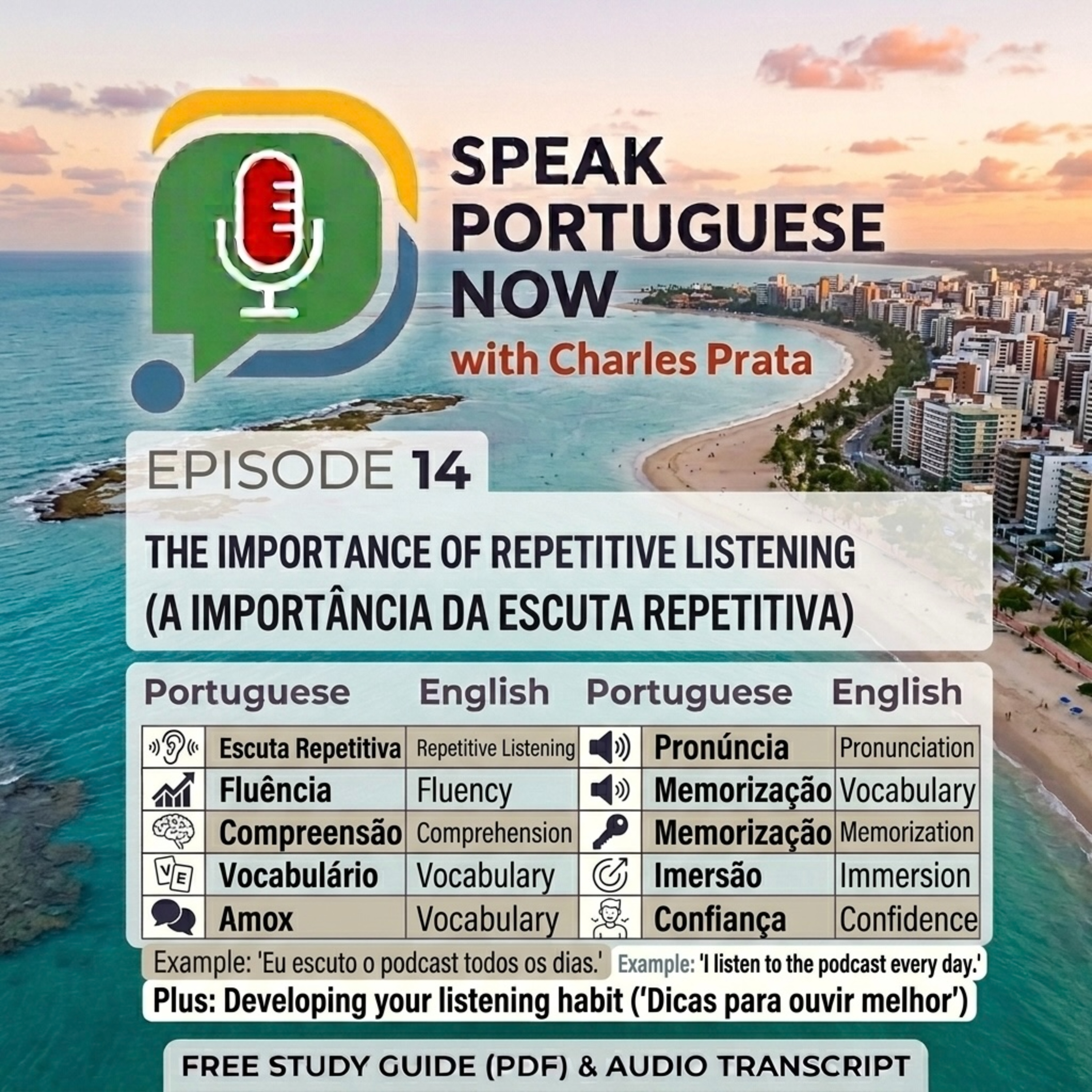 #14 Portuguese for Beginners | The impotance of repetitive listening. A Importância da Escuta Repetitiva | Learn Portuguese Fast