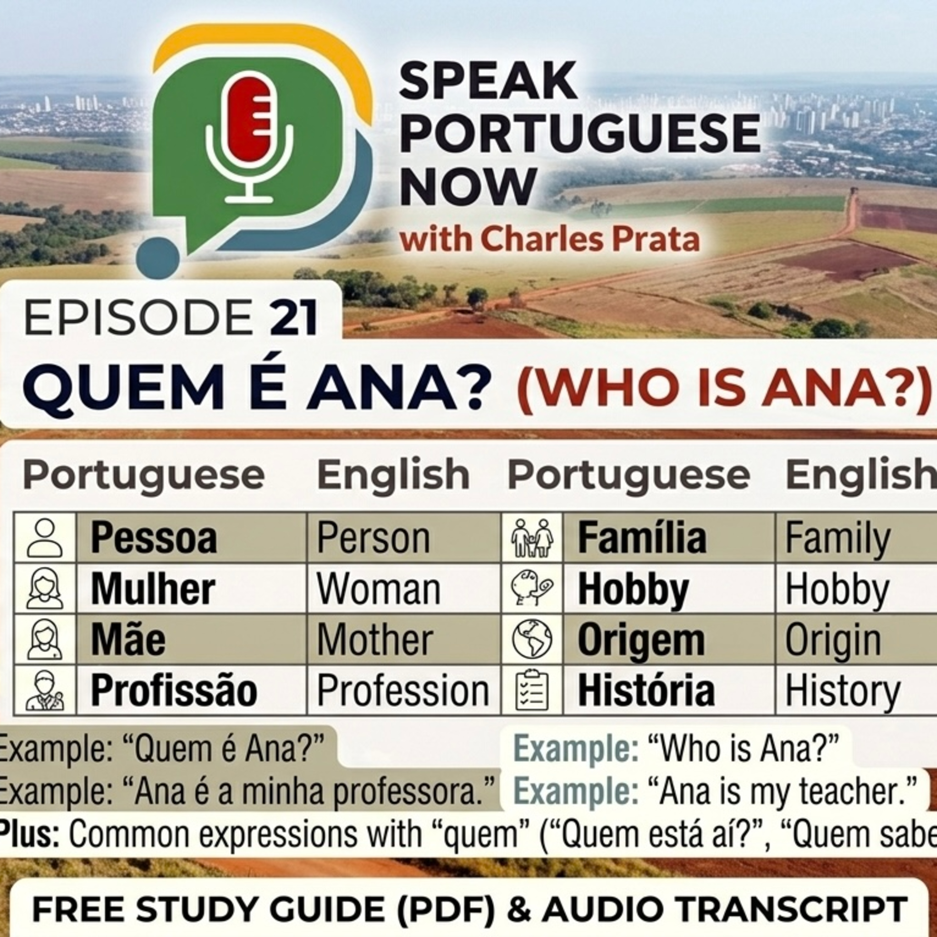 #21 Learn Brazilian Portuguese | Who is Ana? Quem é Ana? | Brazilian Portuguese Listening Practice