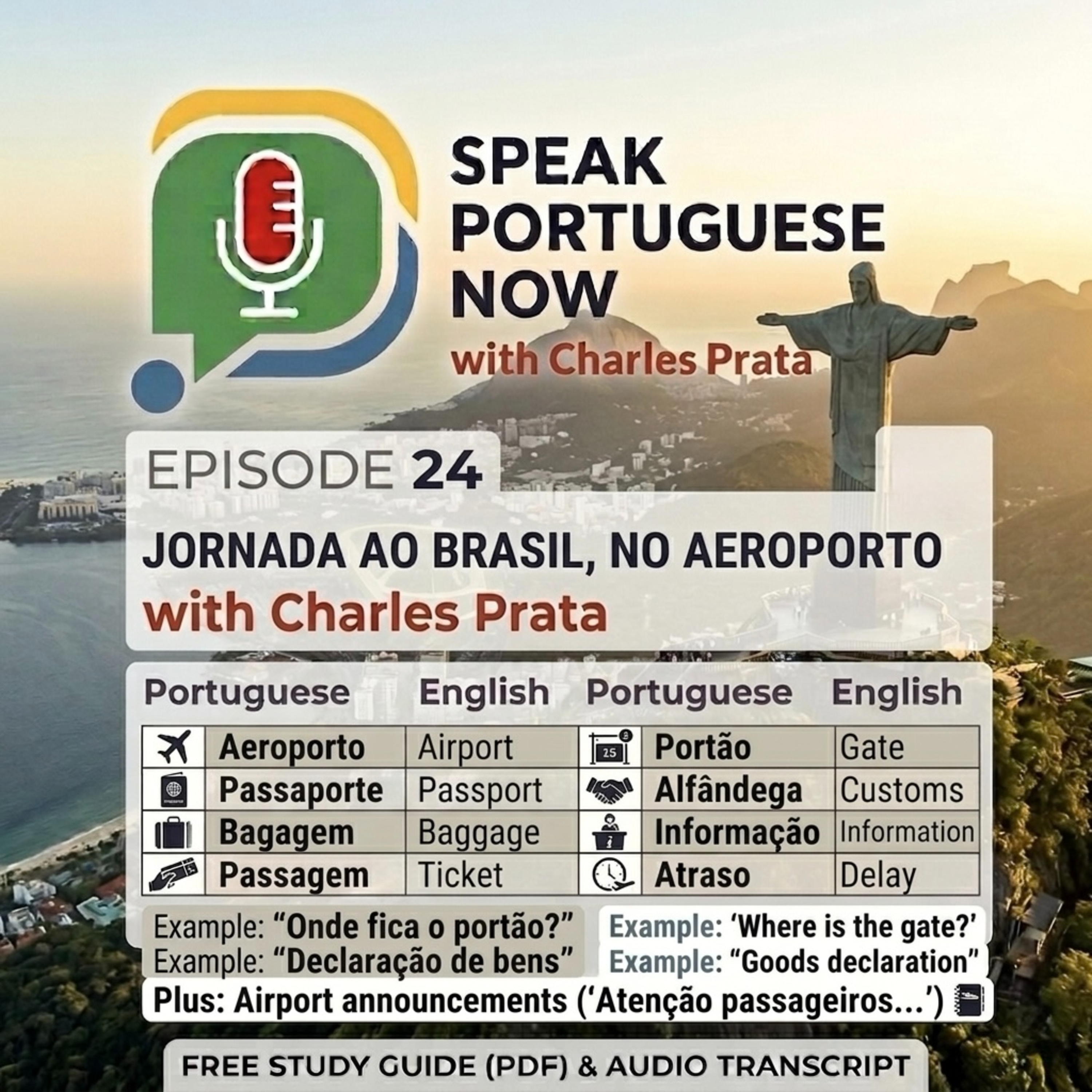 #24 Learn Brazilian Portuguese | Journey to Brazil, At the Airport. Jornada ao Brasil, No Aeroporto | Portuguese for Beginners